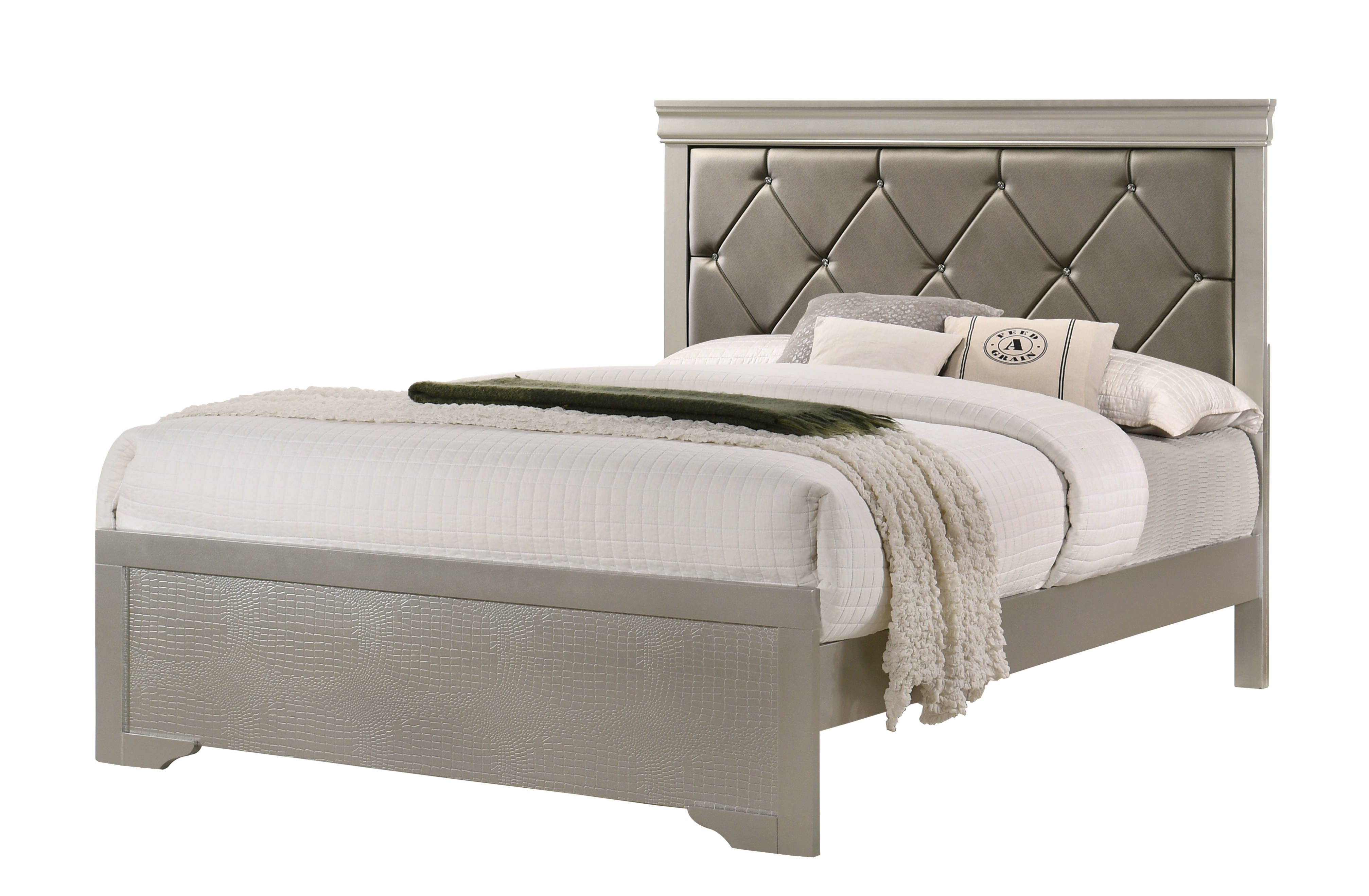 Crown Mark Amalia Champagne Silver Twin Bed