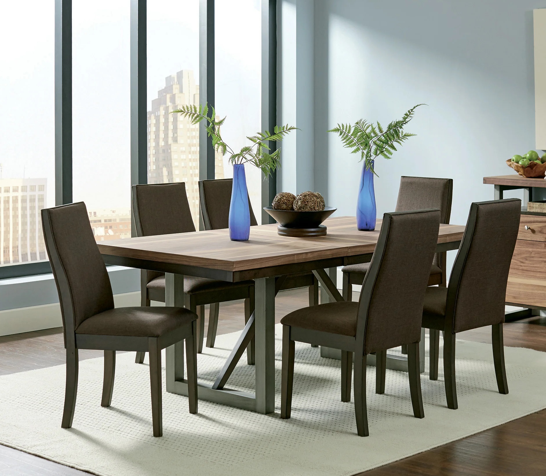 Coaster Furniture Spring Creek Natural Walnut Rich Cocoa Brown 7pc Dining R...