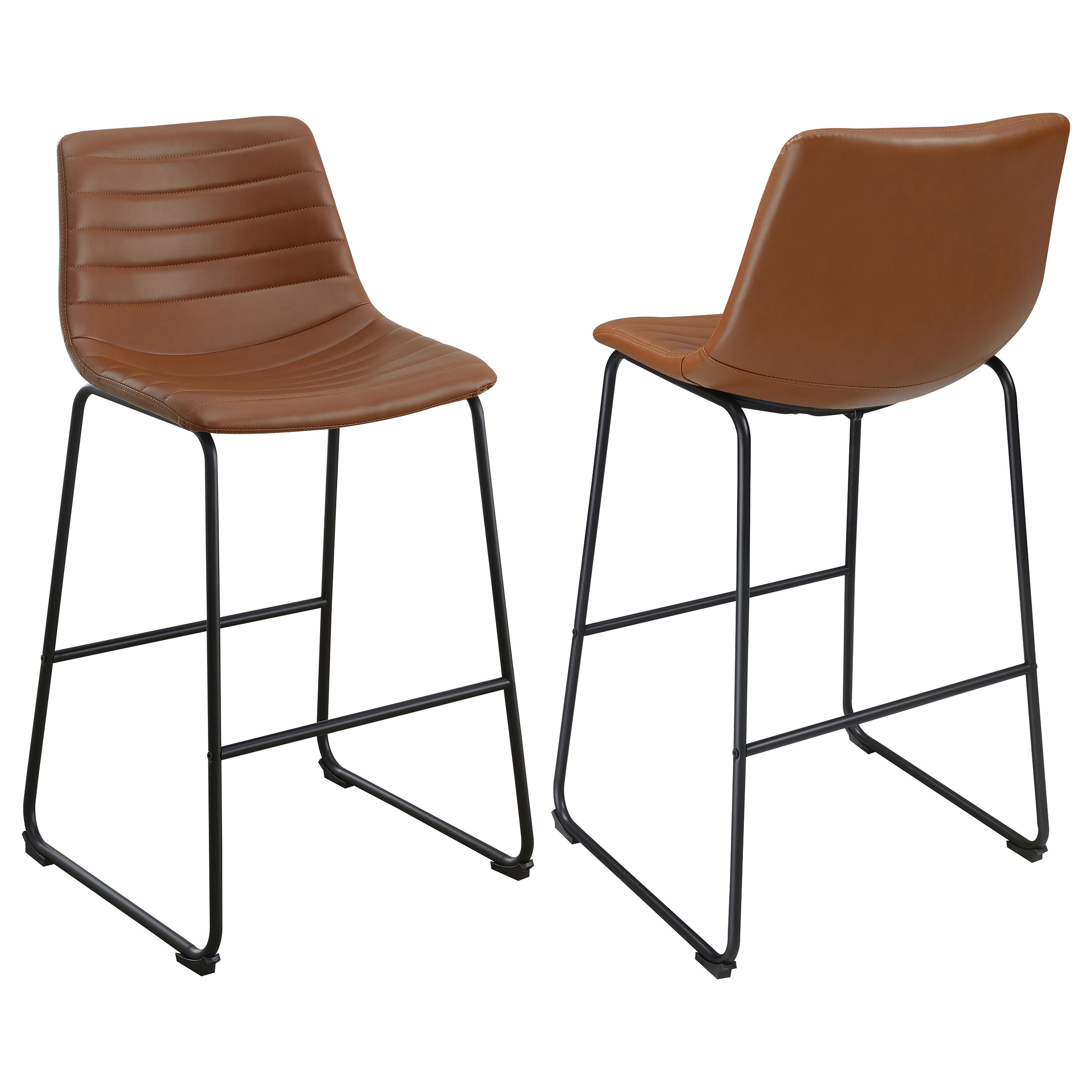 2 Coaster Furniture Zuni Saddle Brown Counter Height Chairs