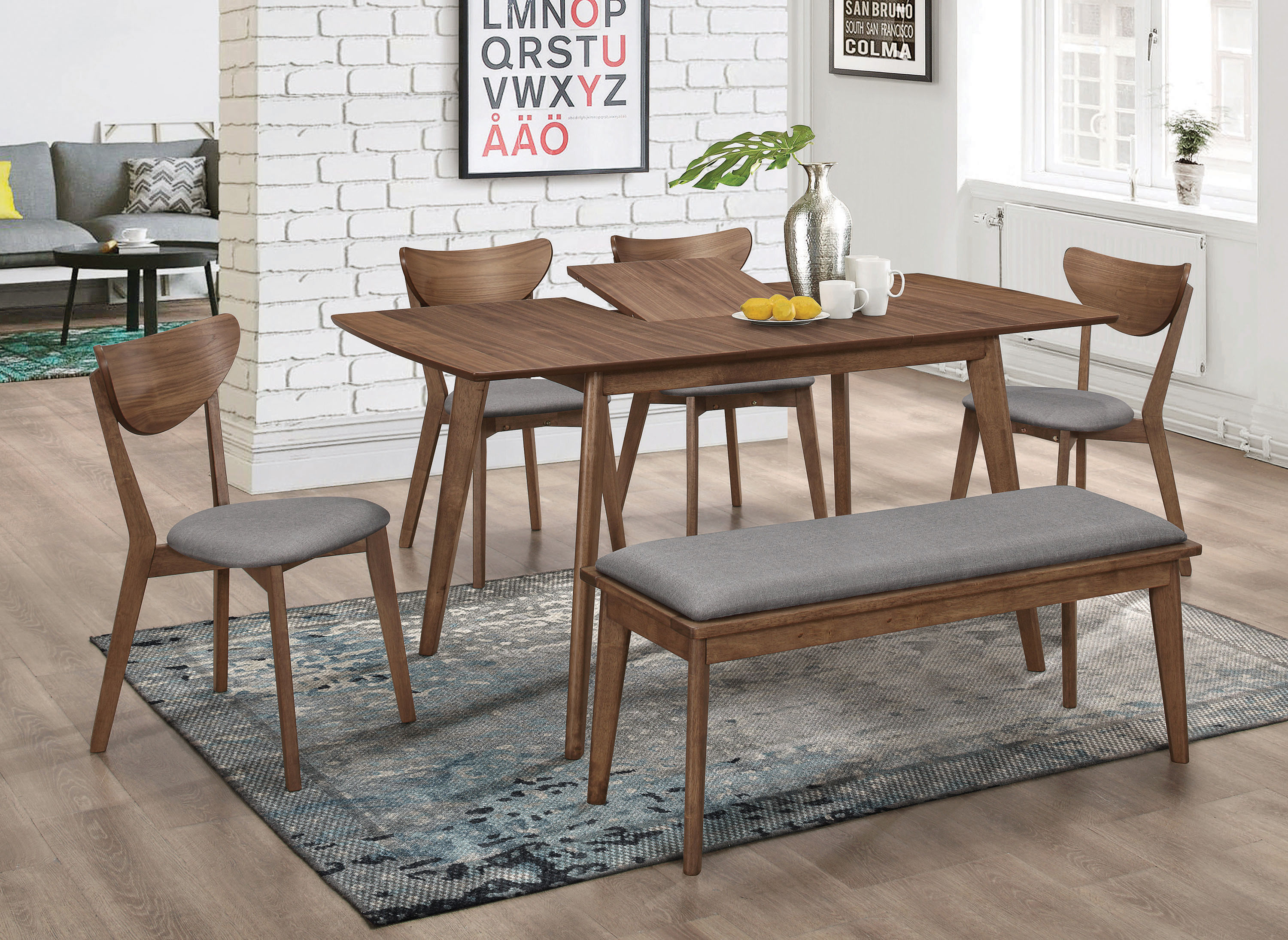 Coaster Furniture Alfredo Grey Natural Walnut 6pc Dining Room Set CST-10808-DR-S1 Coaster Furniture Alfredo Grey Natural Walnut 6pc Dining Room Set CST-10808-DR-S1