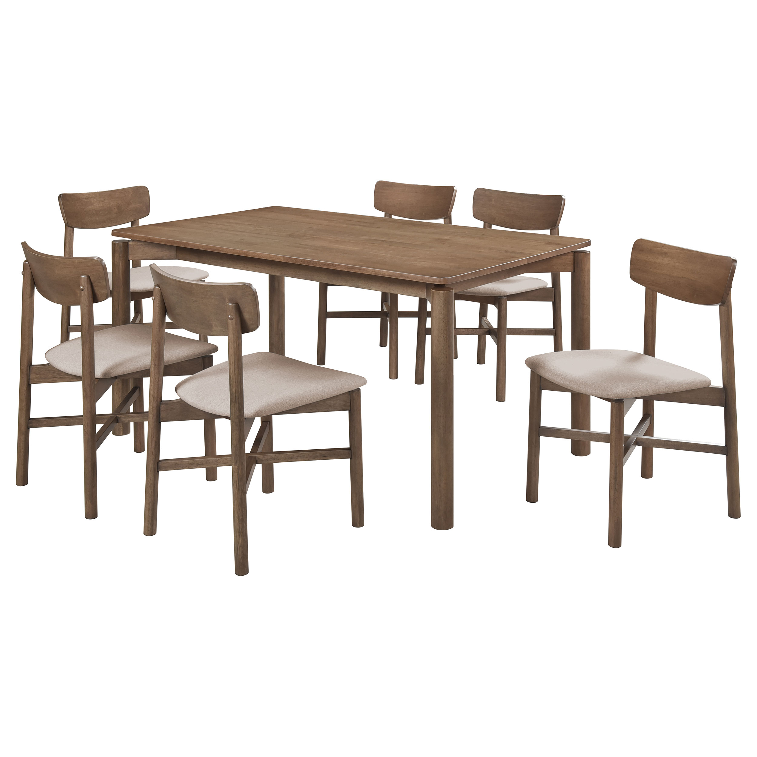 Coaster Furniture Parkridge Natural Walnut Brown 7pc Dining Room Set