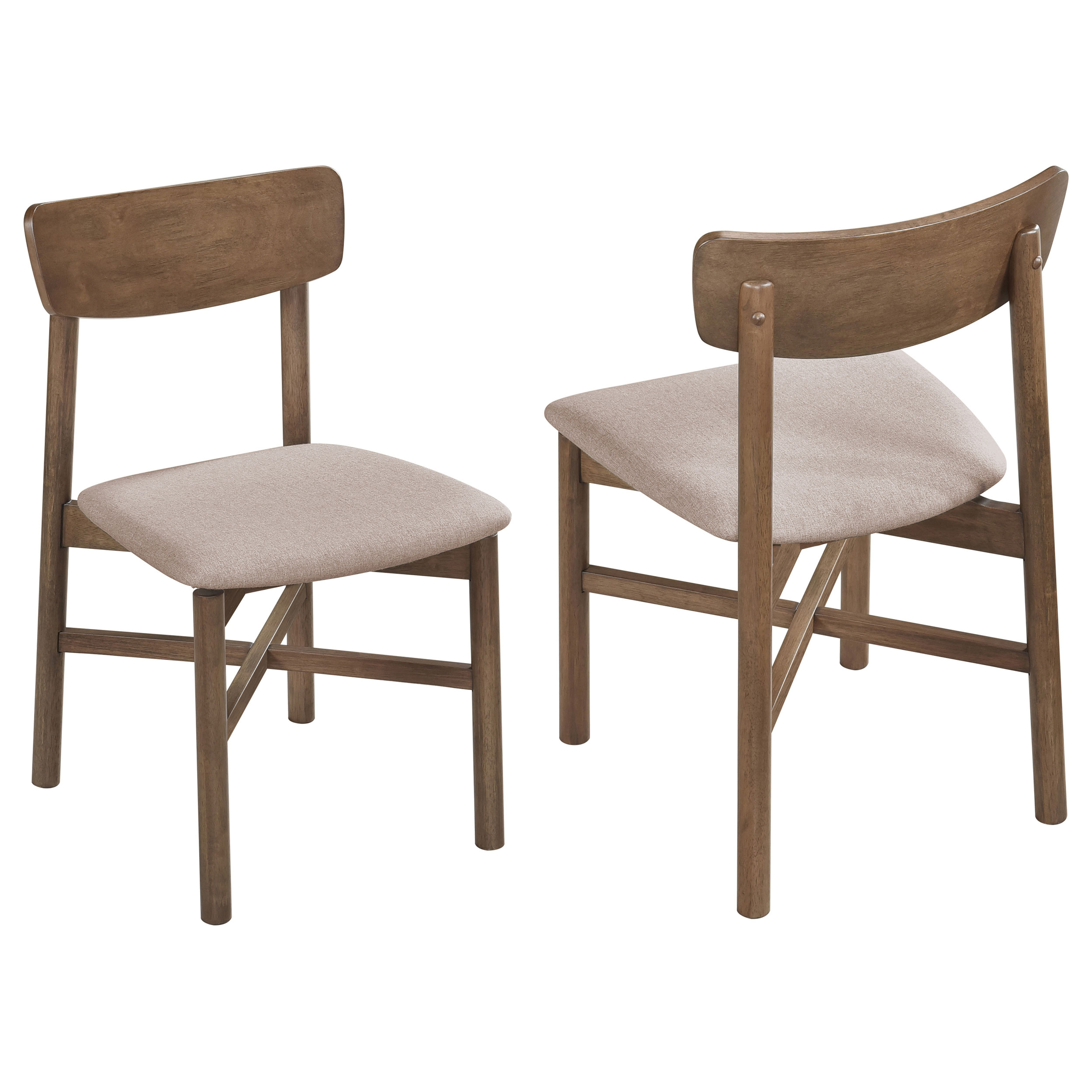 2 Coaster Furniture Parkridge Natural Walnut Brown Dining Side Chairs