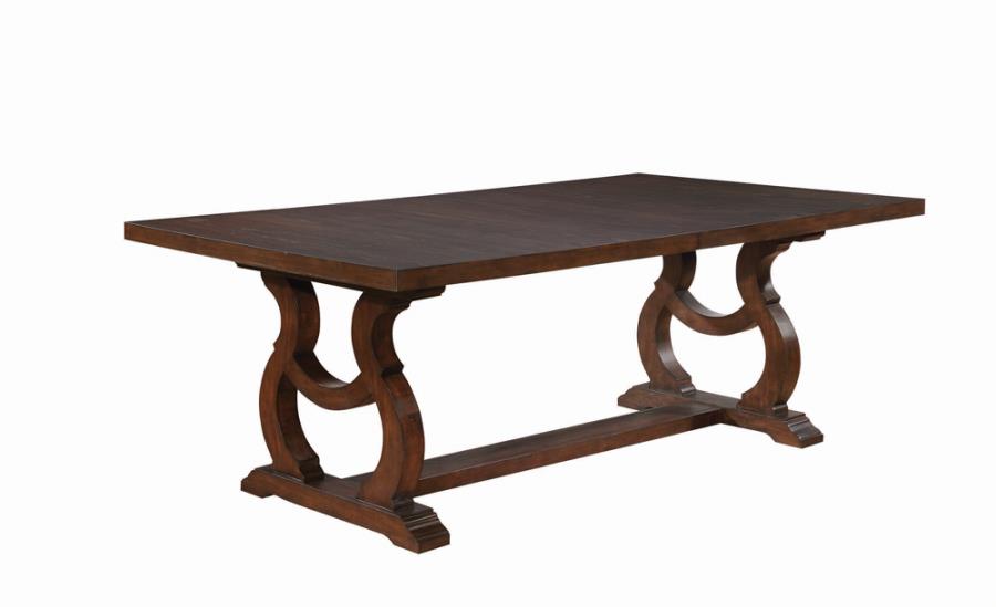 Coaster Furniture Brockway Antique Java 9pc Trestle Dining Room Set
