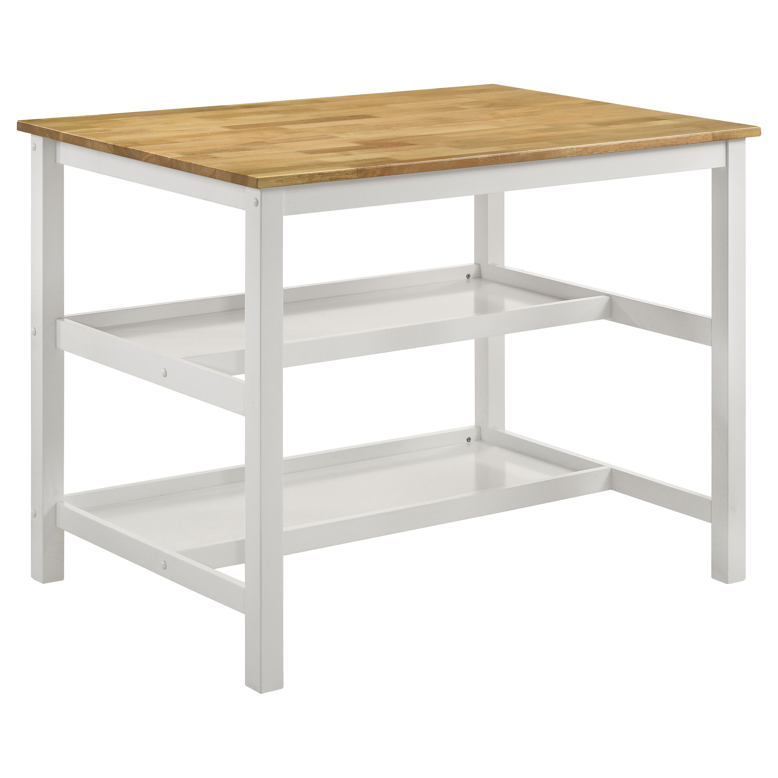 Coaster Furniture Edgeworth White Brown Kitchen Island Counter Table