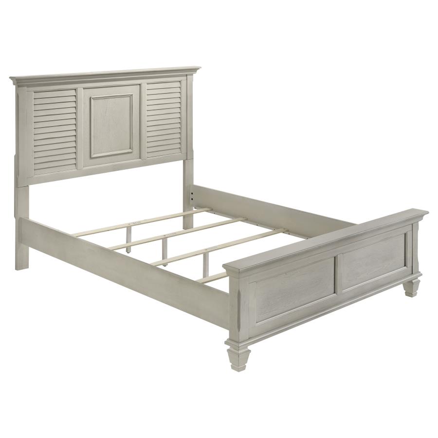 Coaster Furniture Franco Distressed White Queen Panel Bed