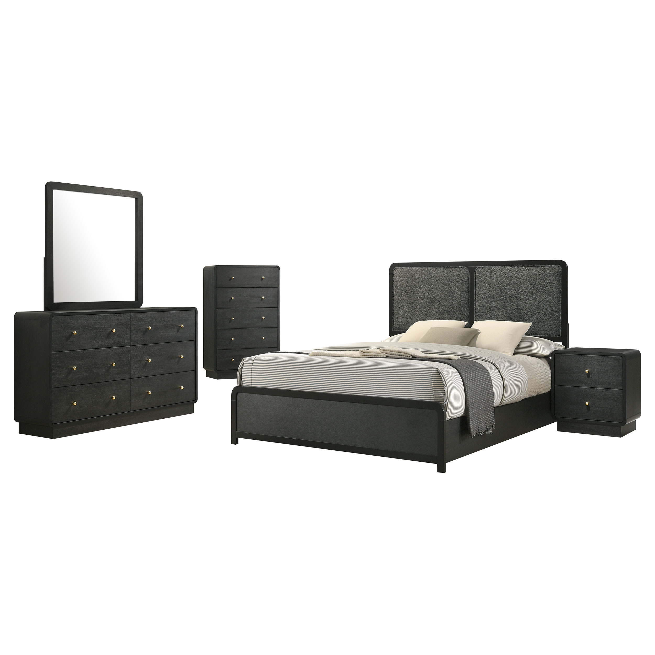 Coaster Furniture Cavelle Black 5pc Bedroom Set with King Bed