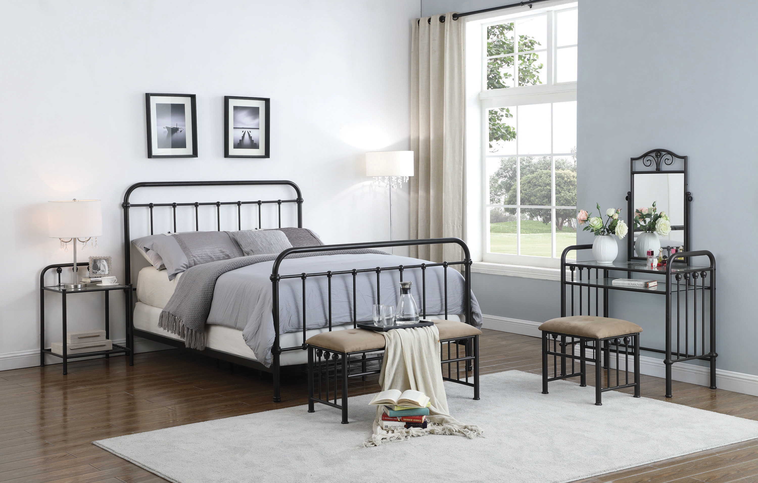 Coaster Furniture Livingston Dark Bronze 2pc Queen Bedroom Set