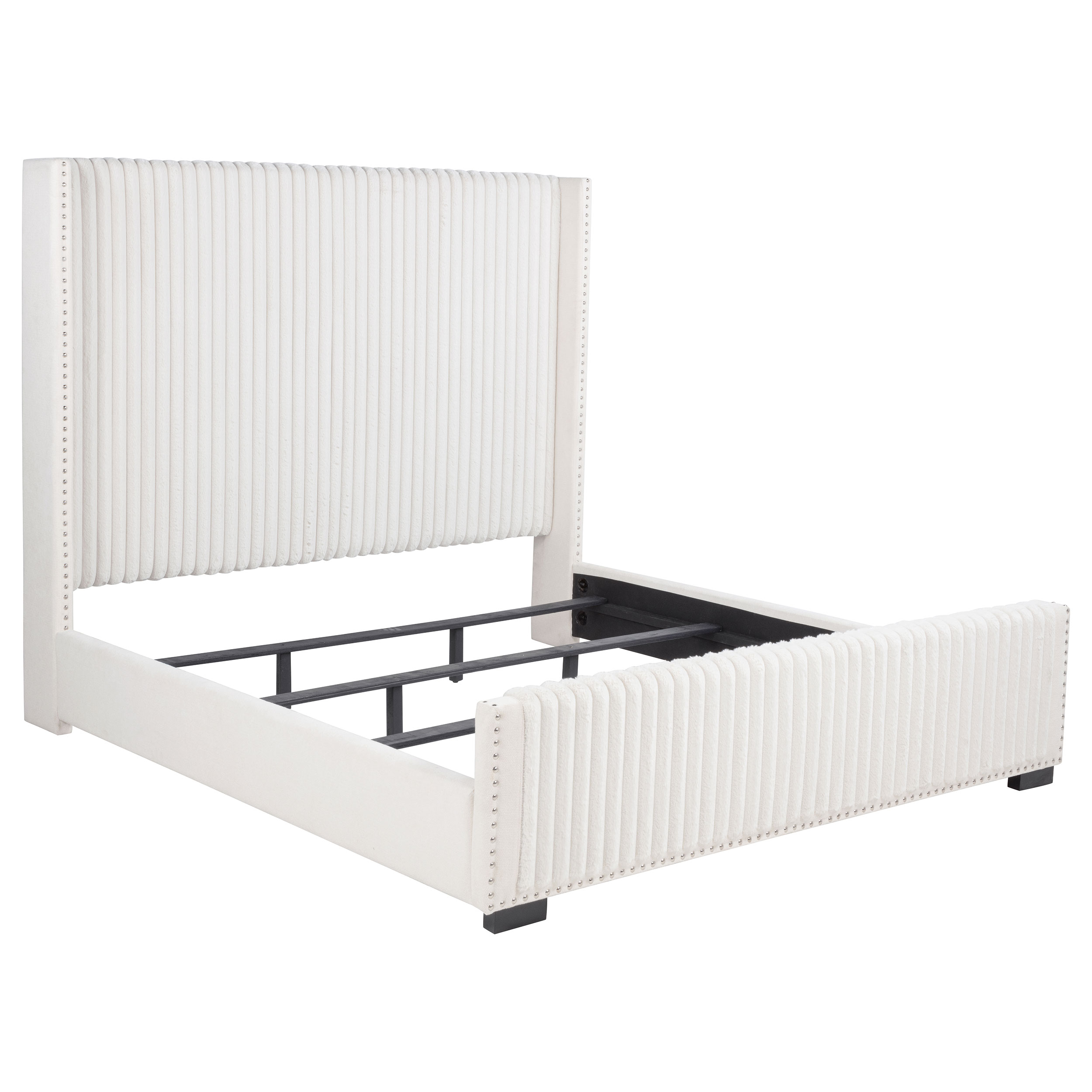 Coaster Furniture Natasha Cream White King Wingback Bed