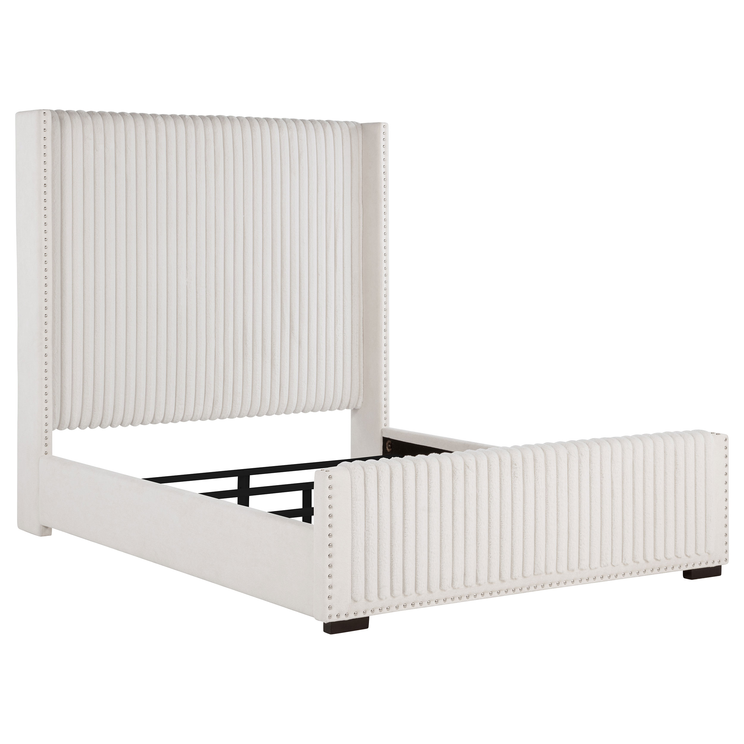 Coaster Furniture Natasha Cream White Queen Wingback Bed