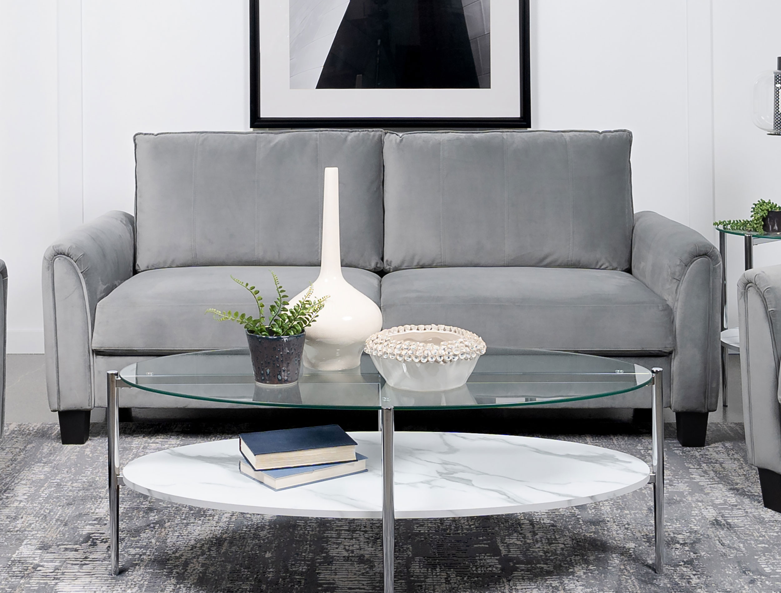 Coaster Furniture Davis Grey 3pc Living Room Set