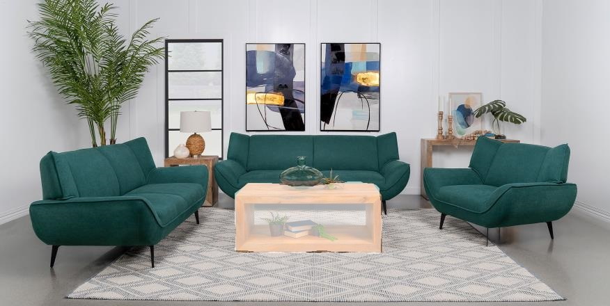 Coaster Furniture Acton Teal Blue 3pc Living Room Set