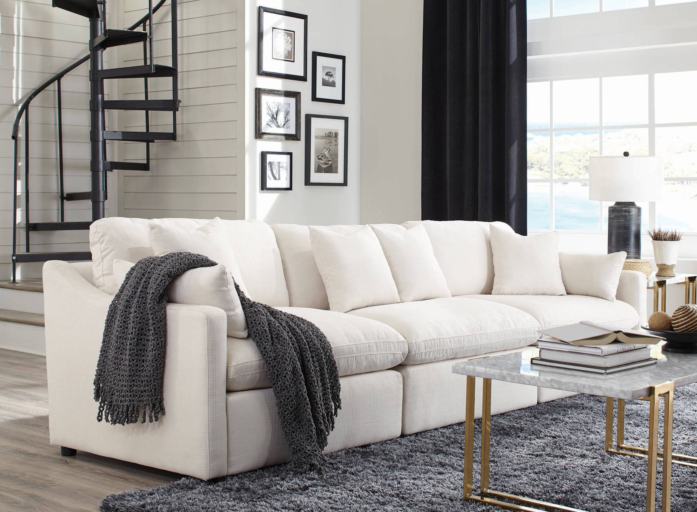 Coaster Furniture Hobson Off White 3 Seater Sofa
