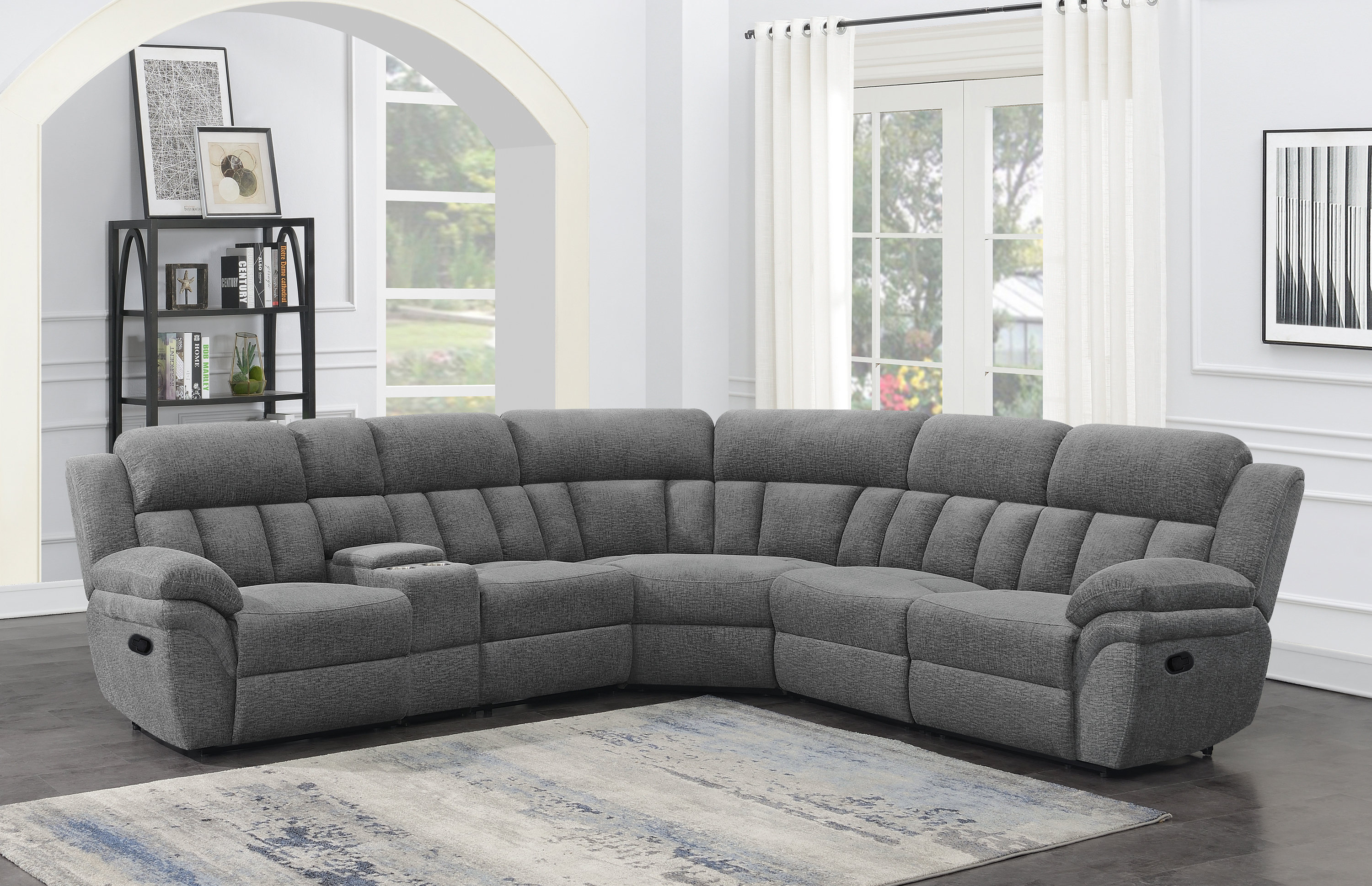 Coaster Furniture Bahrain Charcoal 6pc Motion Sectional