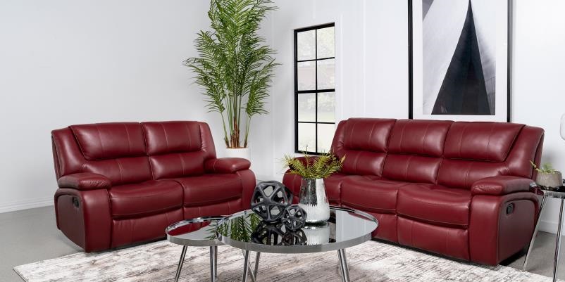 Coaster Furniture Camila Red Reclining 2pc Living Room Set
