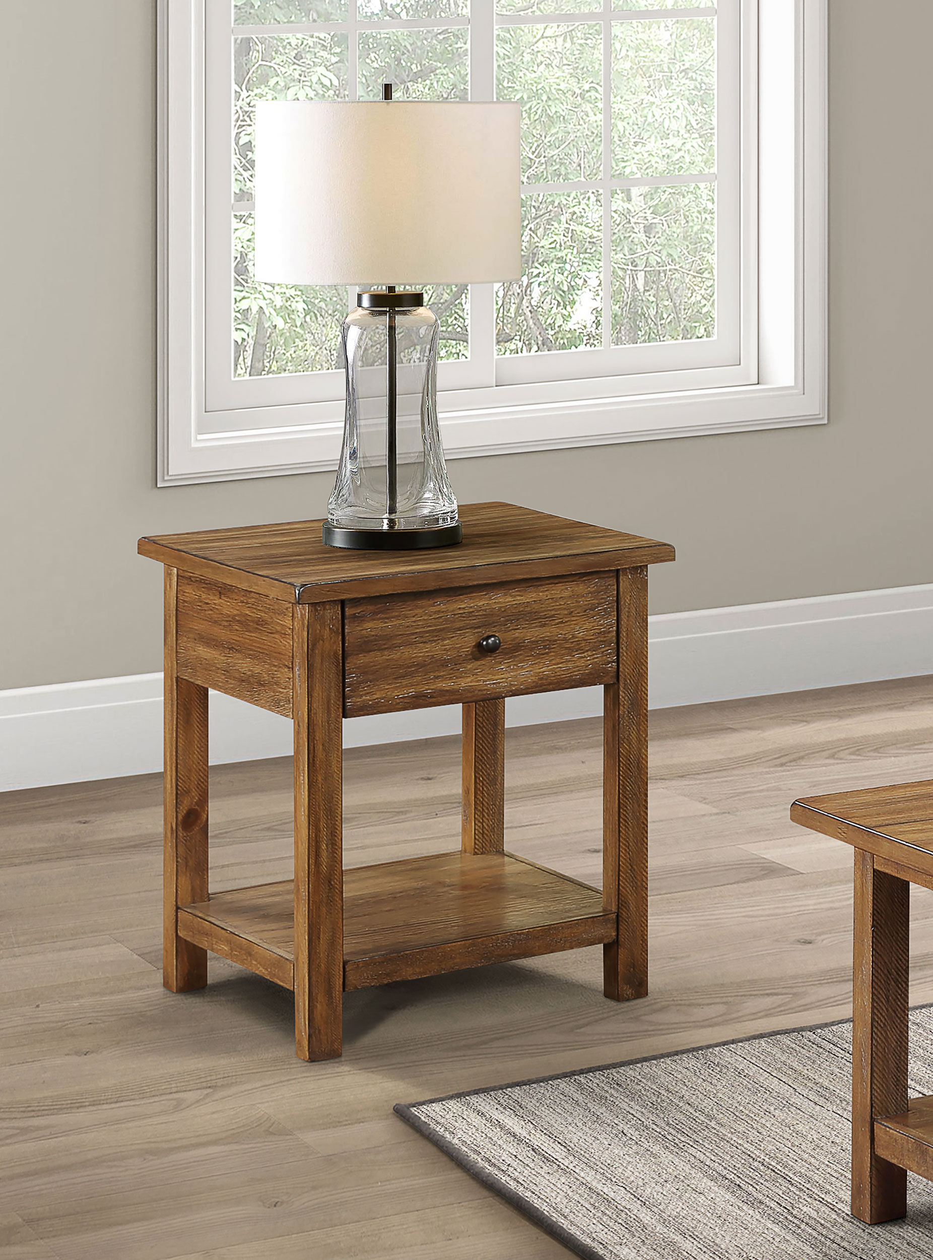 Coaster Furniture Payne Distressed Brown 1 Drawer End Table