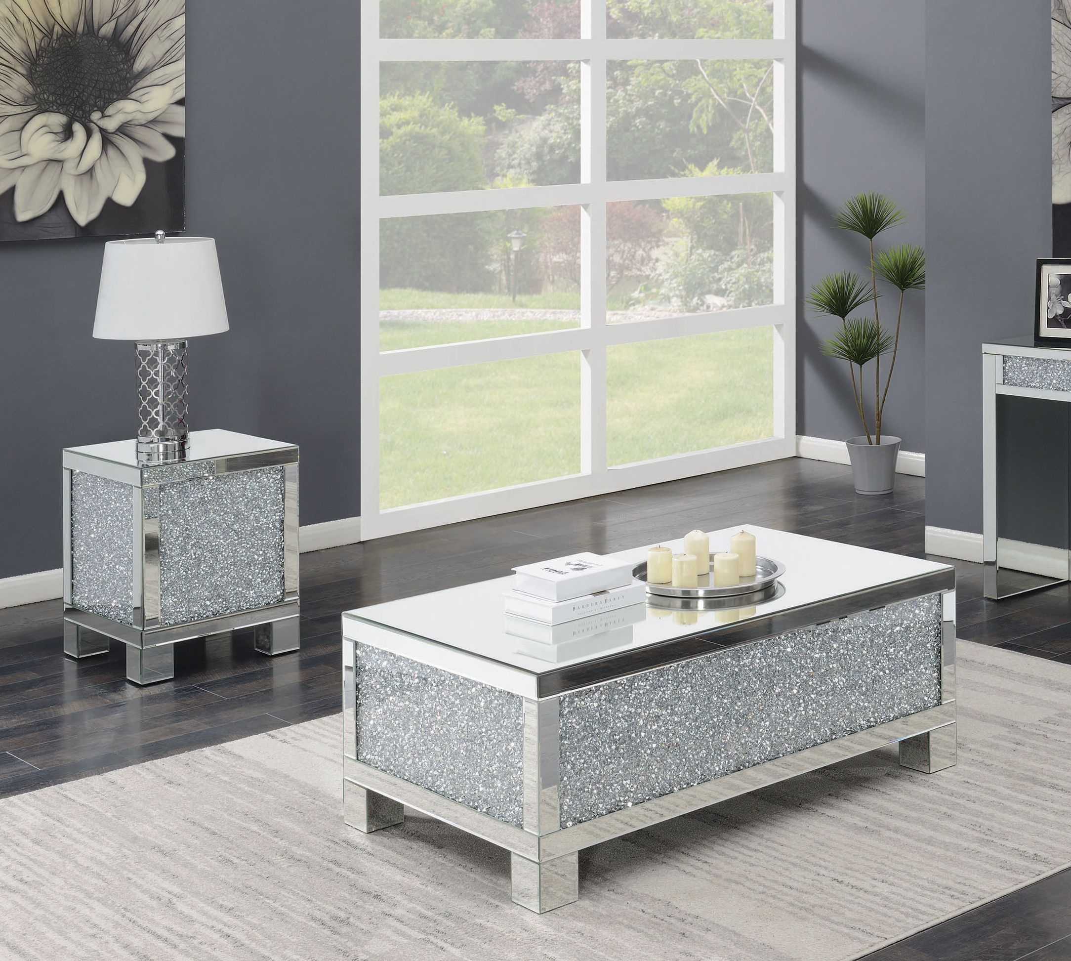 Coaster Furniture Gillian Clear 3pc Coffee Table Set