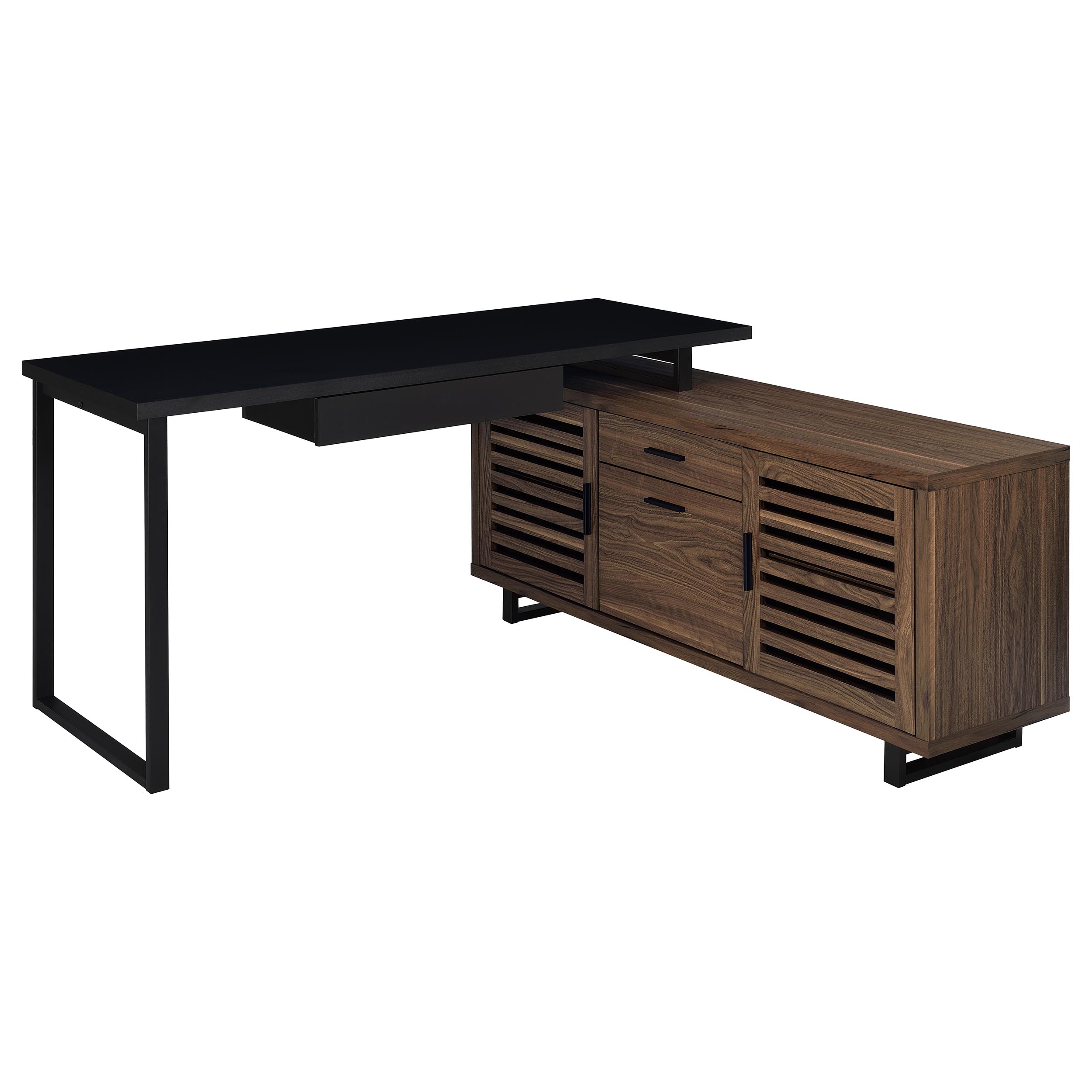 Coaster Furniture Maddox Walnut Brown L Shape Office Computer Desk