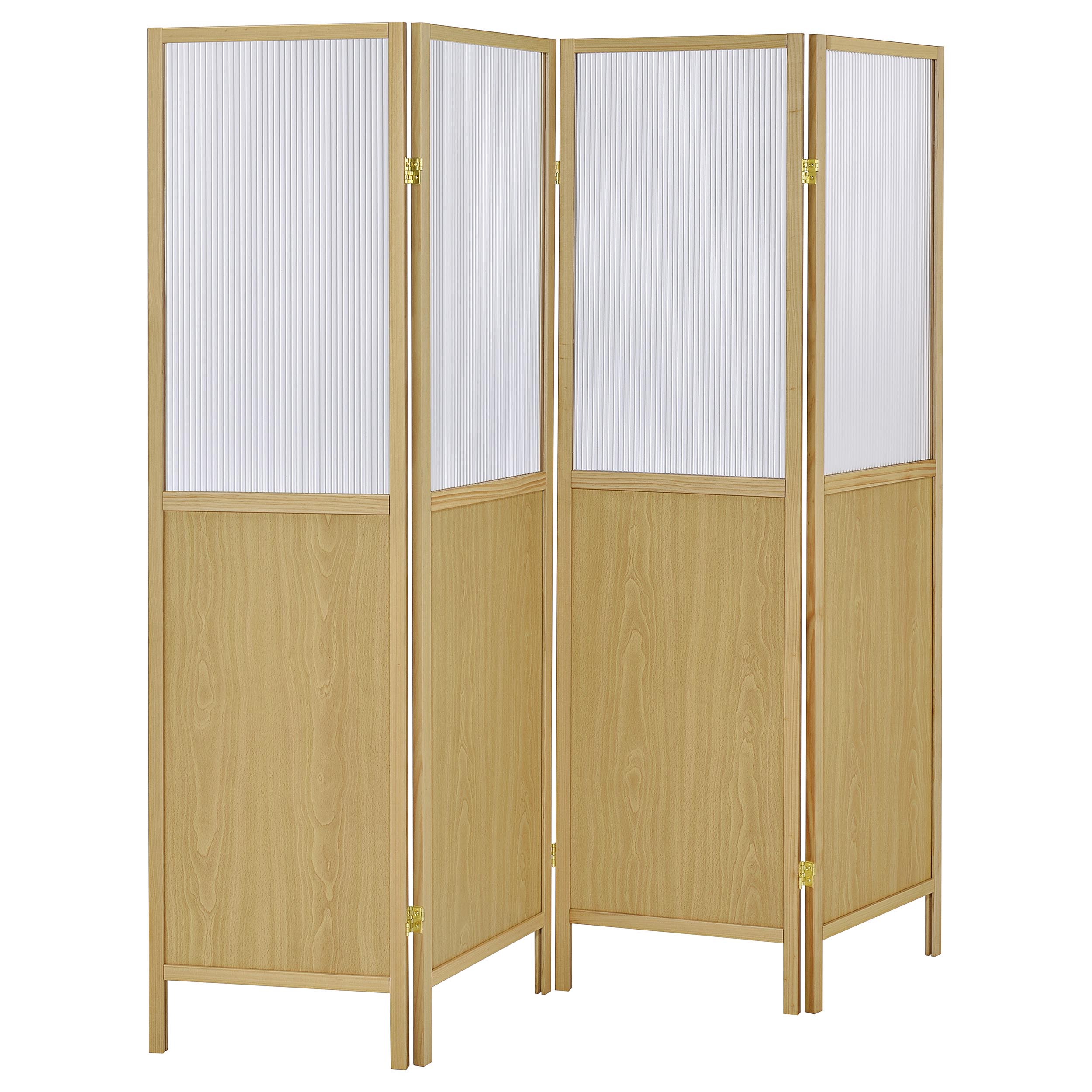 Coaster Furniture Mattison Natural 4 Panel Room Divider Folding Shoji Scree...