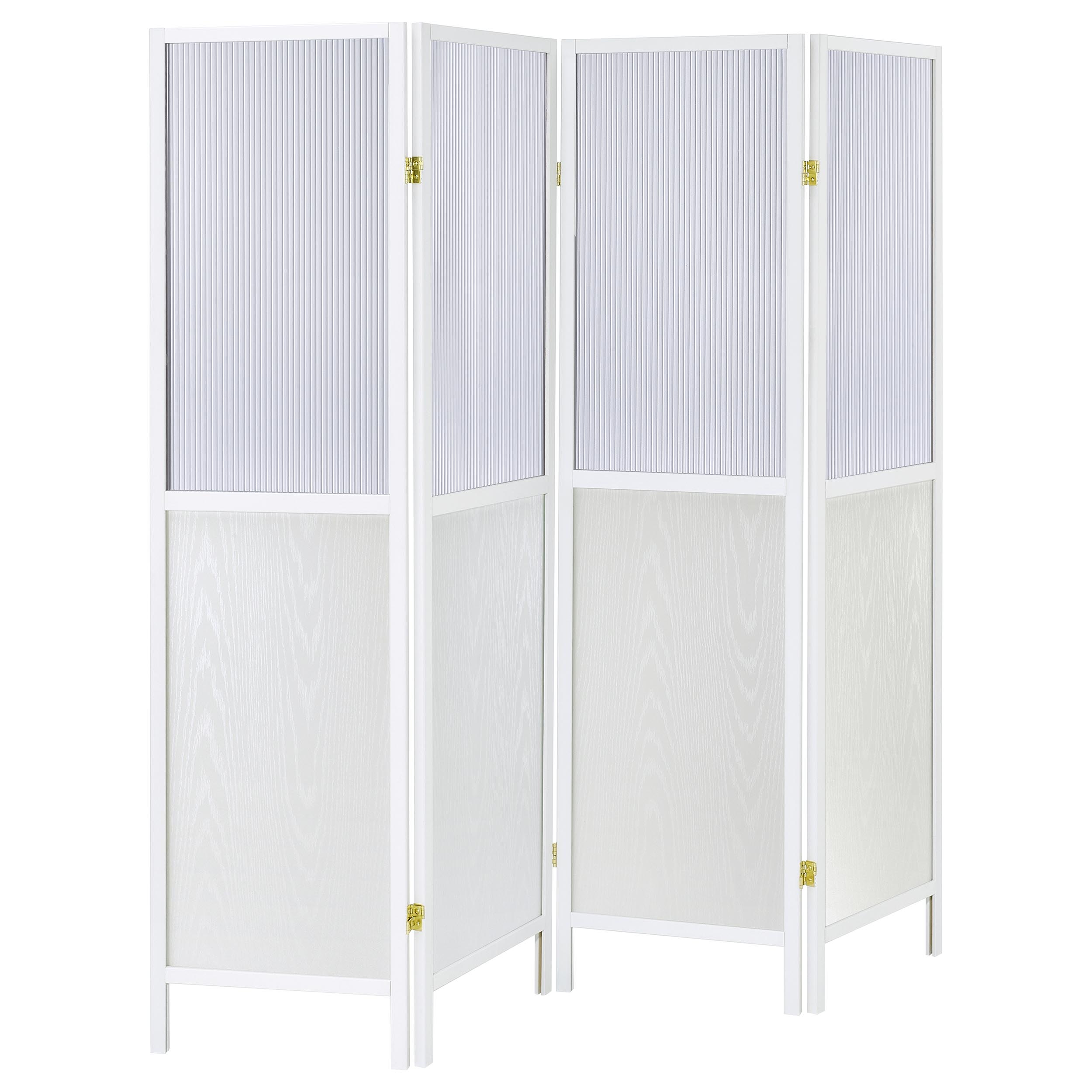 Coaster Furniture Mattison White 4 Panel Room Divider Folding Shoji Screen