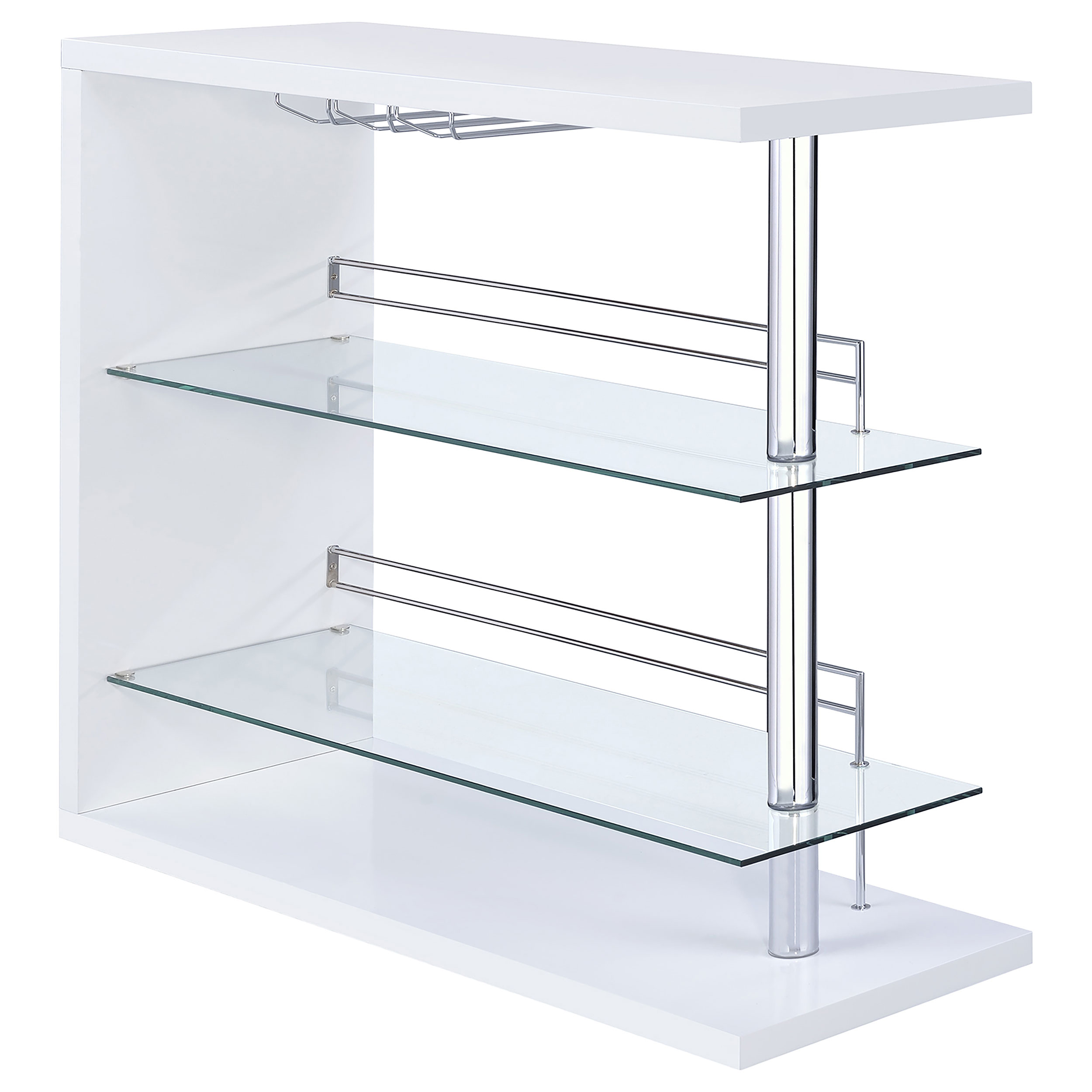 Coaster Furniture Prescott White Glass Bar Table