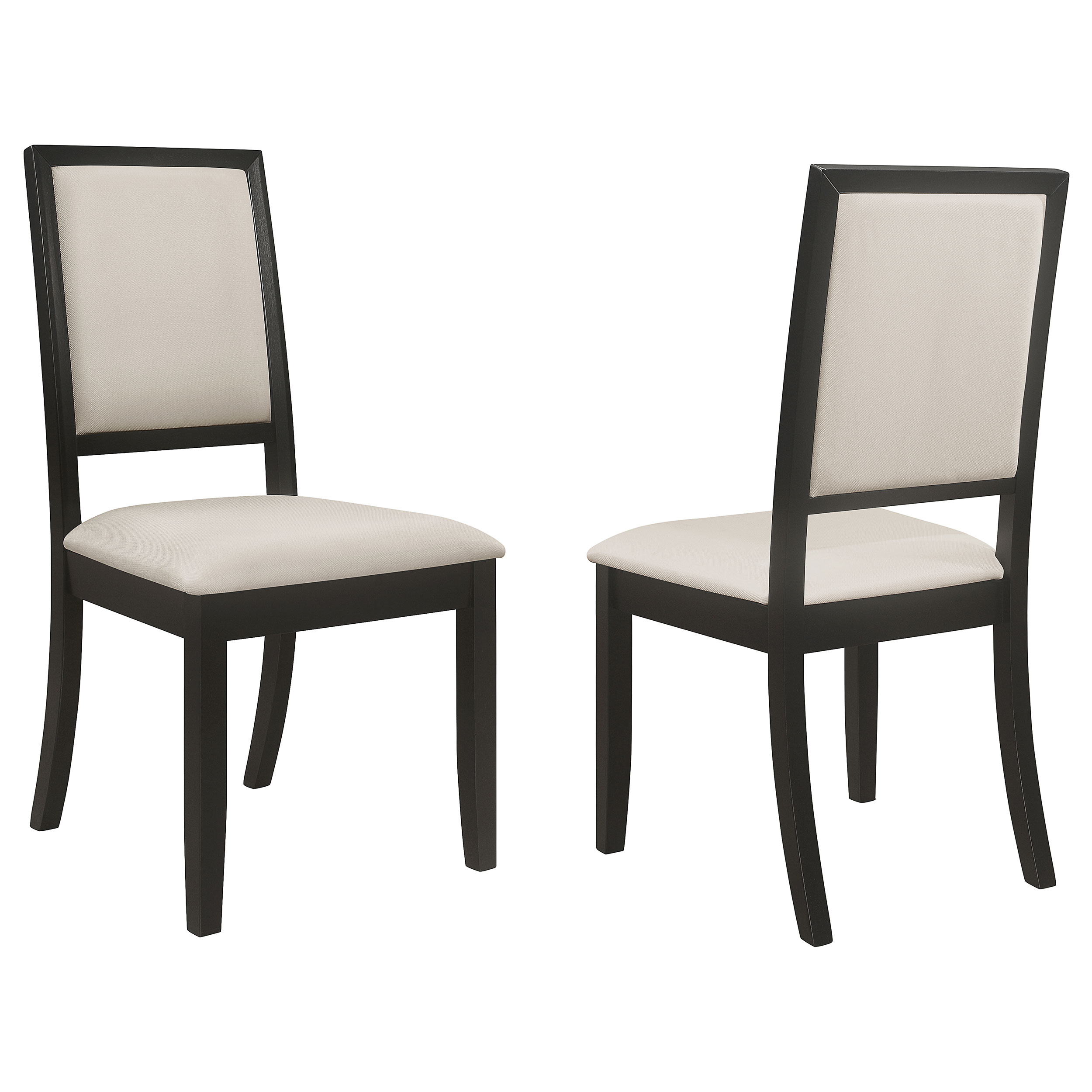 2 Coaster Furniture Louise Black Ivory Side Chairs