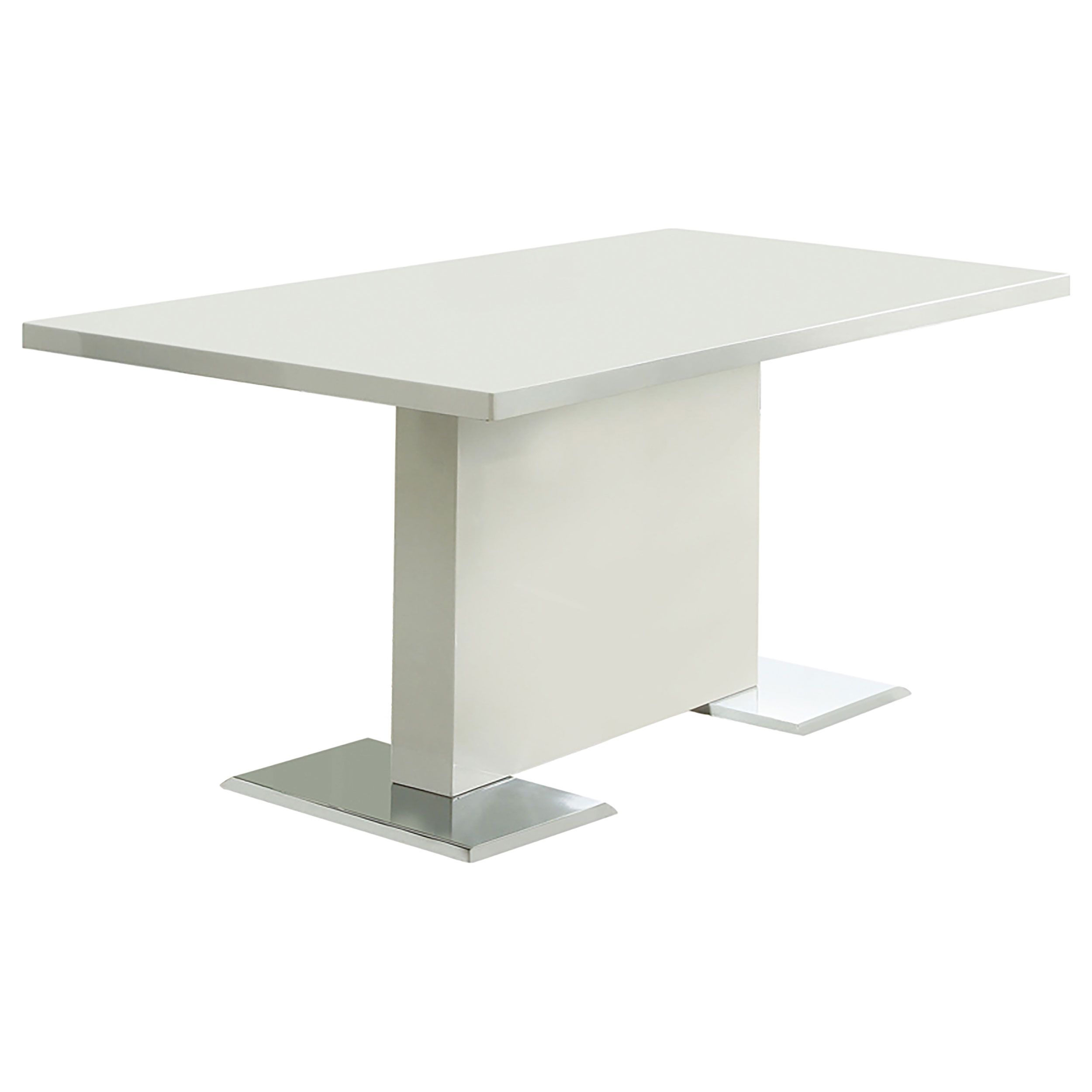 Coaster Furniture Anges Glossy White Pedestal Dining Table