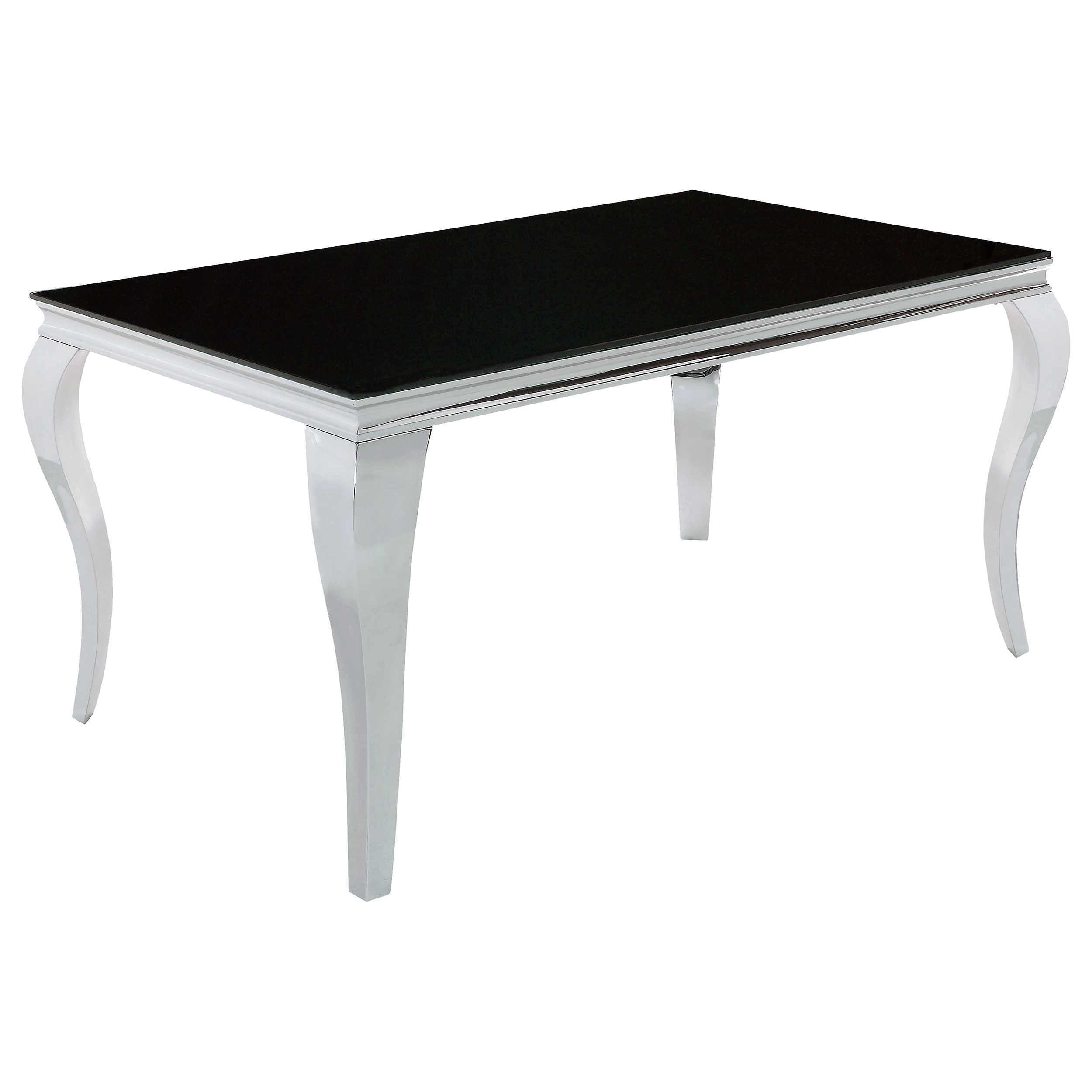 Coaster Furniture Carone Black Silver Rectangular Dining Table