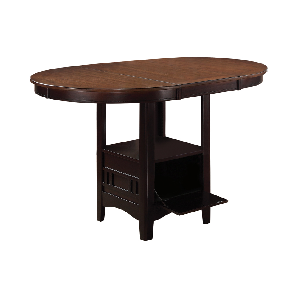 Lavon Oval 60-inch Extension Counter Dining Table Chestnut