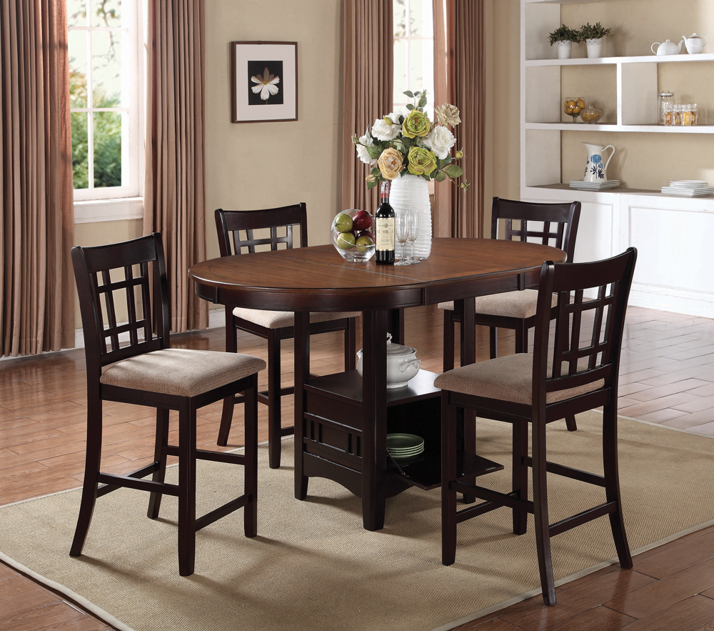 Coaster Furniture Lavon Light Chestnut Espresso Brown 5pc Counter Set