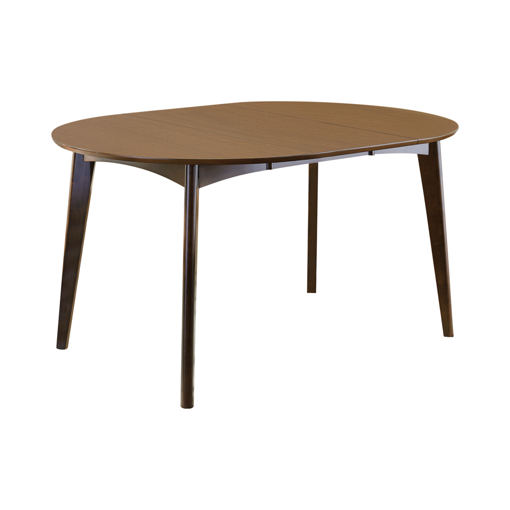 Jedda Oval 60-inch Extension Leaf Dining Table Dark Walnut