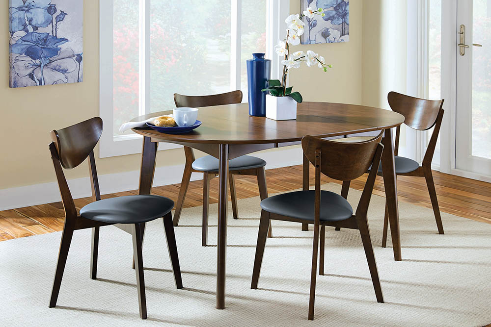 Coaster Furniture Jedda Dark Walnut Black 5pc Dining Room Set