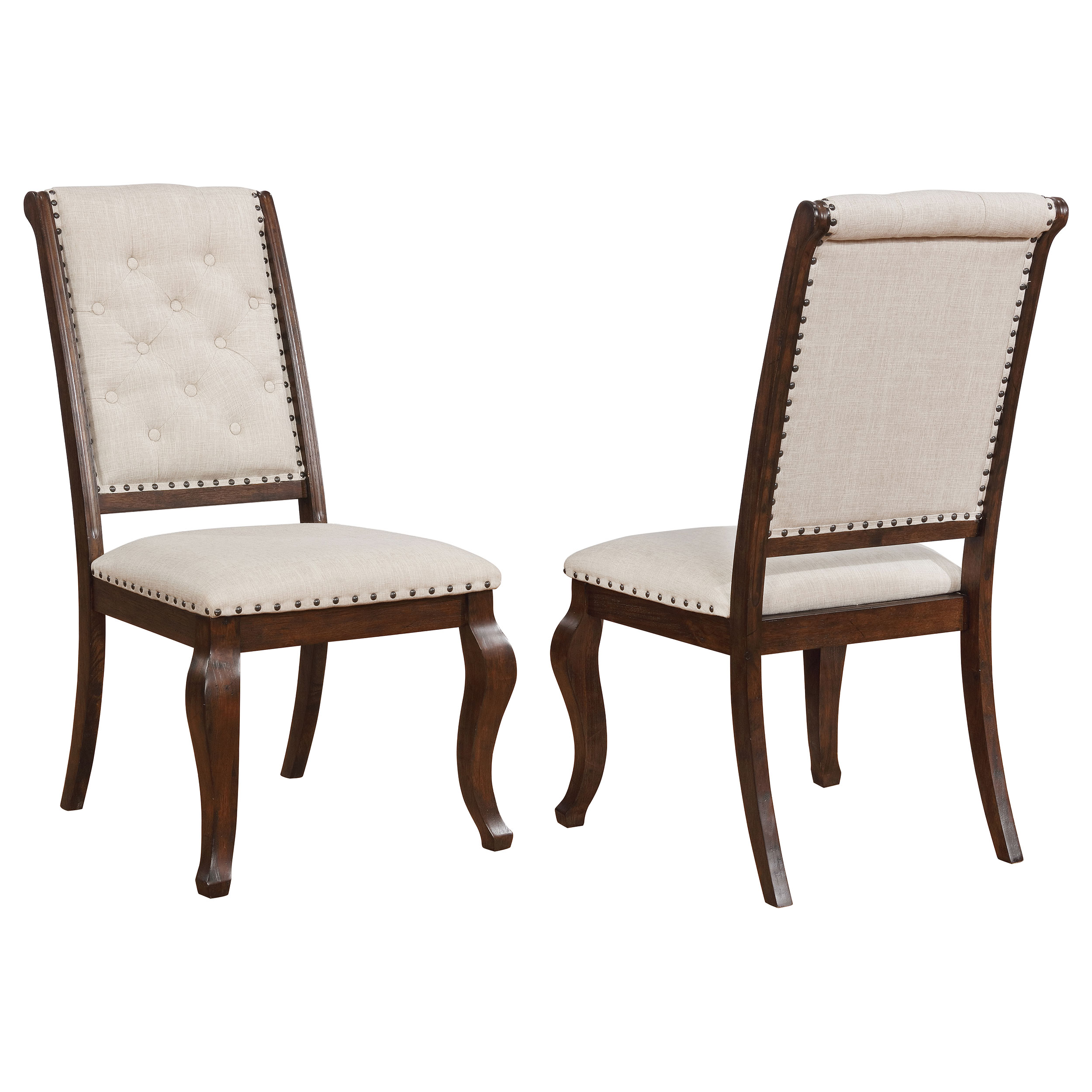 2 Coaster Furniture Brockway Ivory Antique Java Dining Chairs
