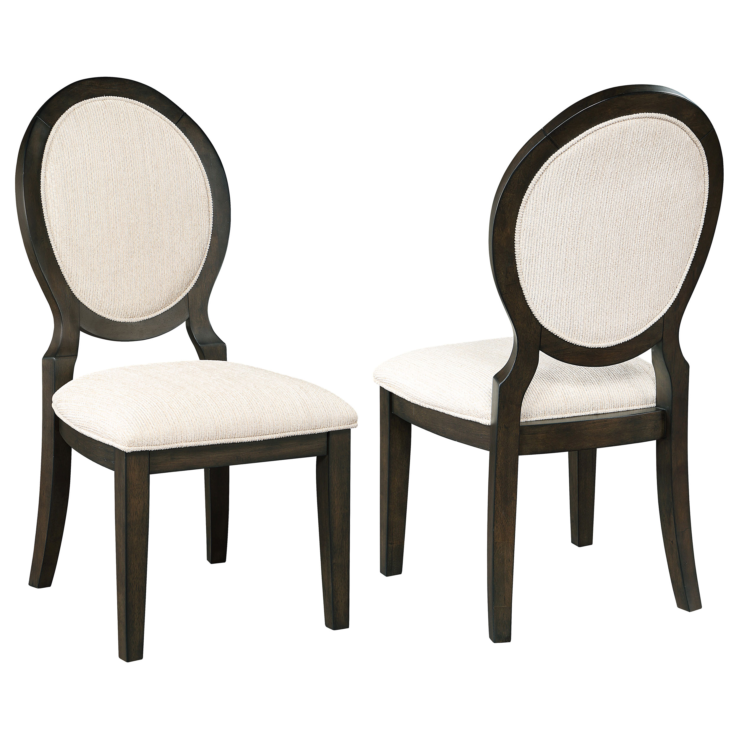 2 Coaster Furniture Twyla Ivory Dark Cocoa Dining Side Chairs