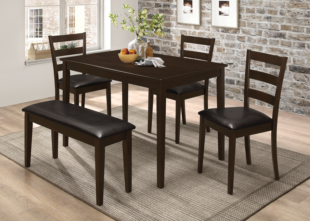 Coaster Furniture Guillen Cappuccino Dark Brown 5pc Dining Room Set
