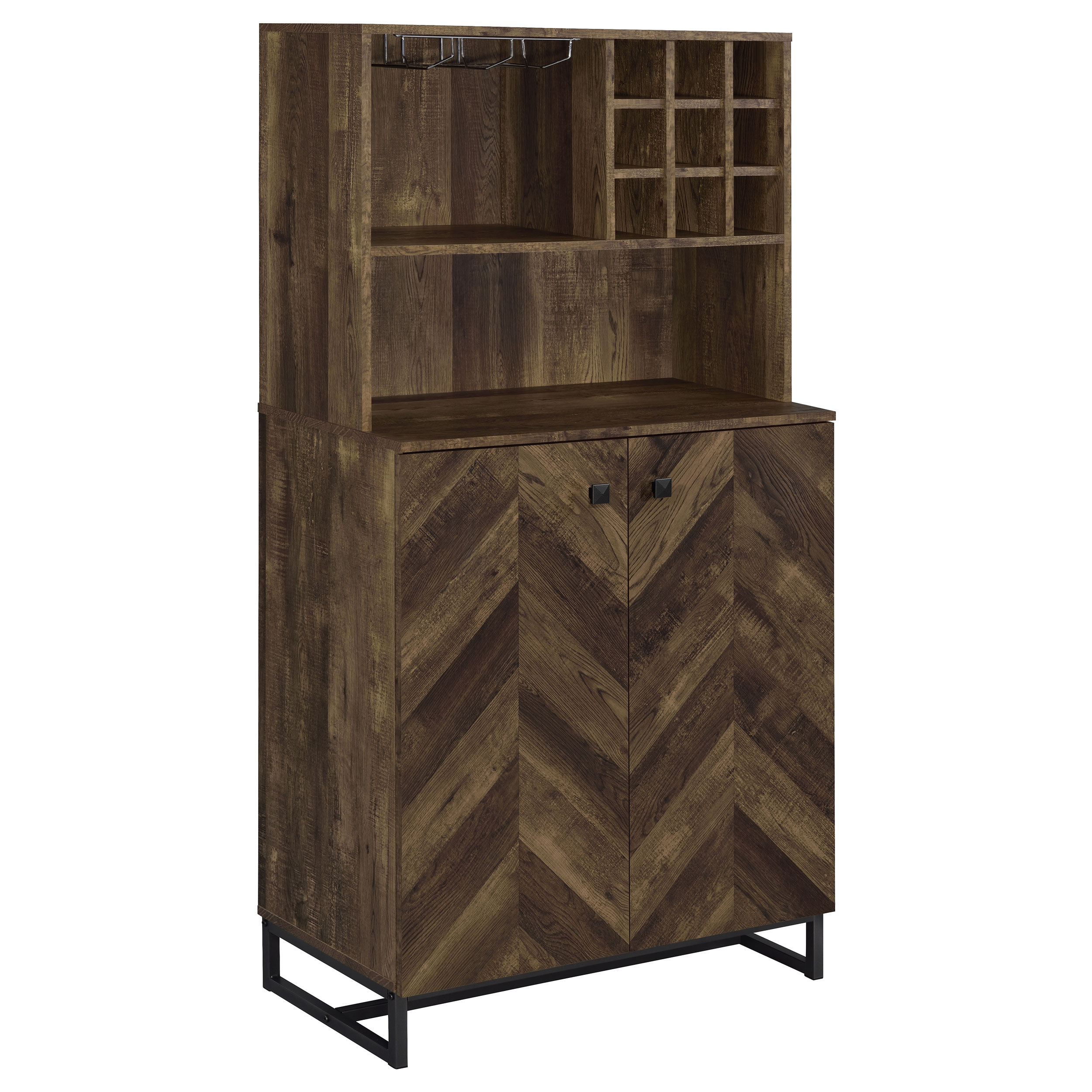 Coaster Furniture Mendoza Rustic Oak 2 Doors Wine Cabinet