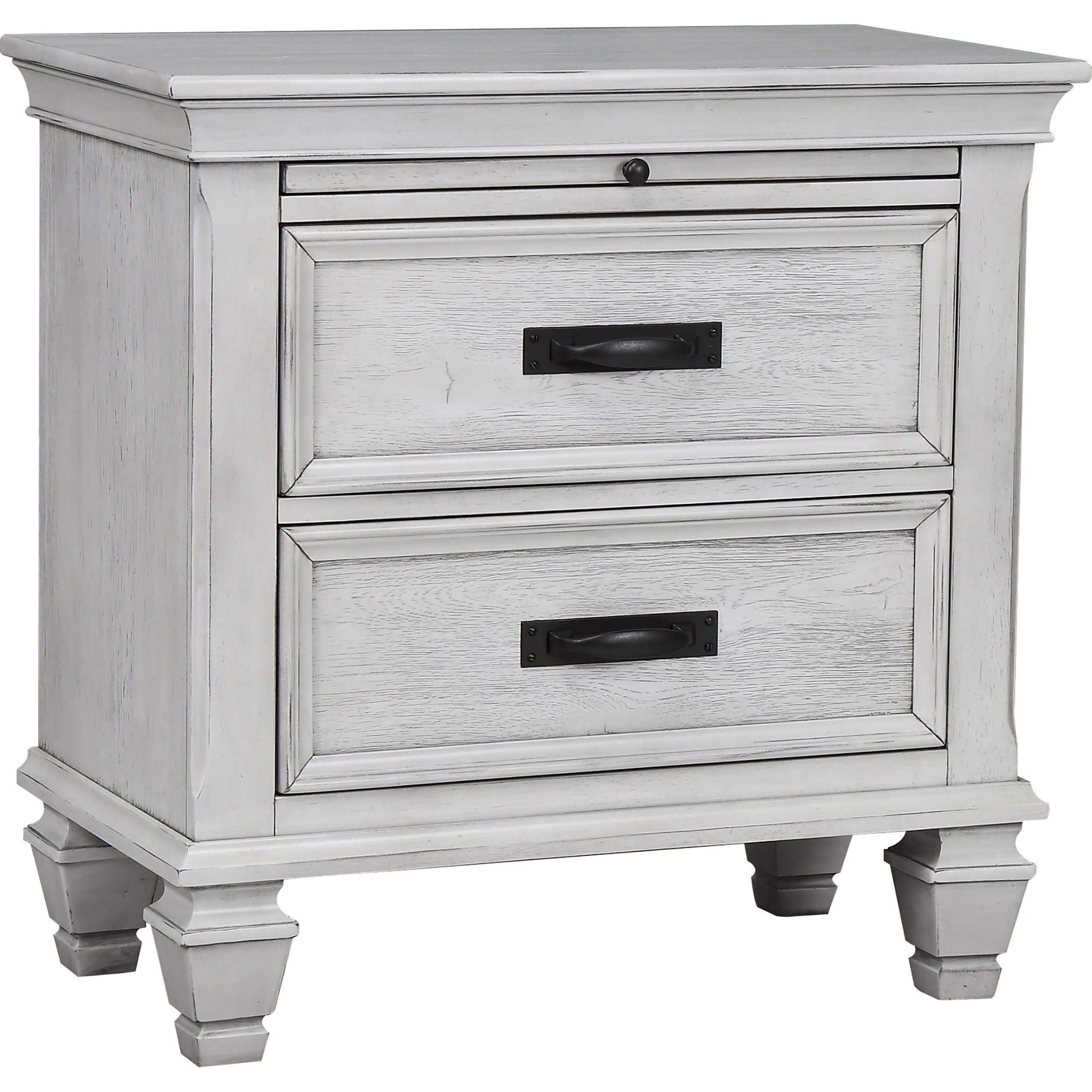 Coaster Furniture Franco Distressed White 2 Drawers Nightstand