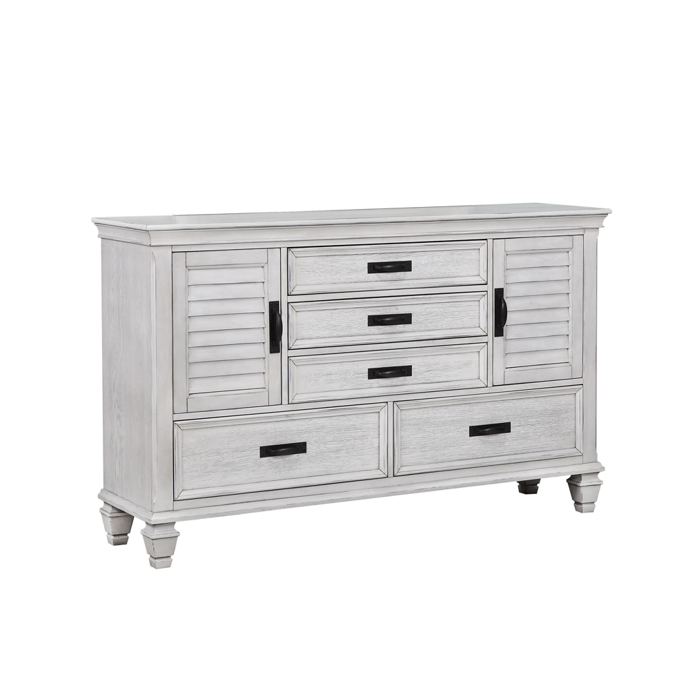 Coaster Furniture Franco Distressed White 5 Drawers Dresser