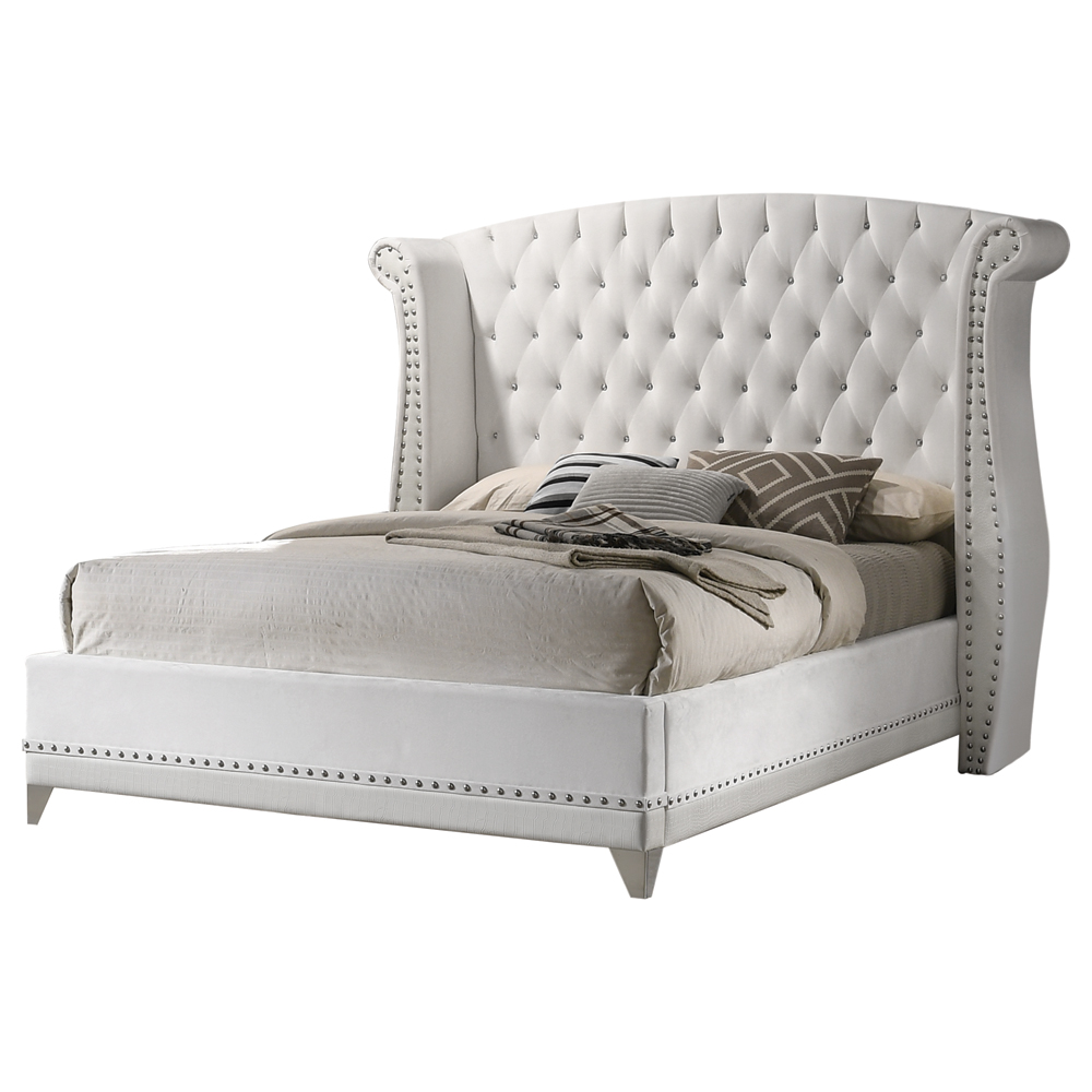 Barzini Upholstered Queen Wingback Bed White