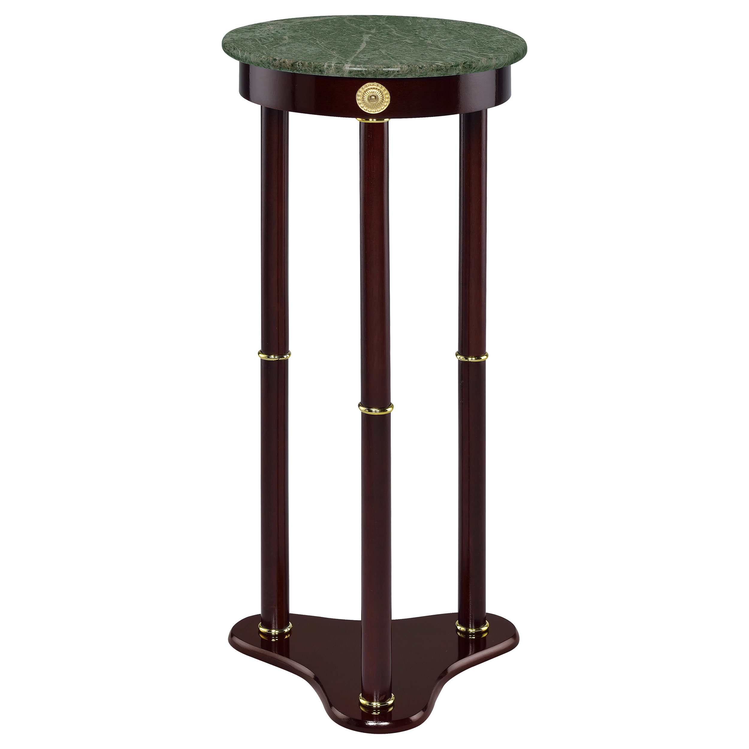 Coaster Furniture Edie Green Merlot Round Marble Top Accent Table