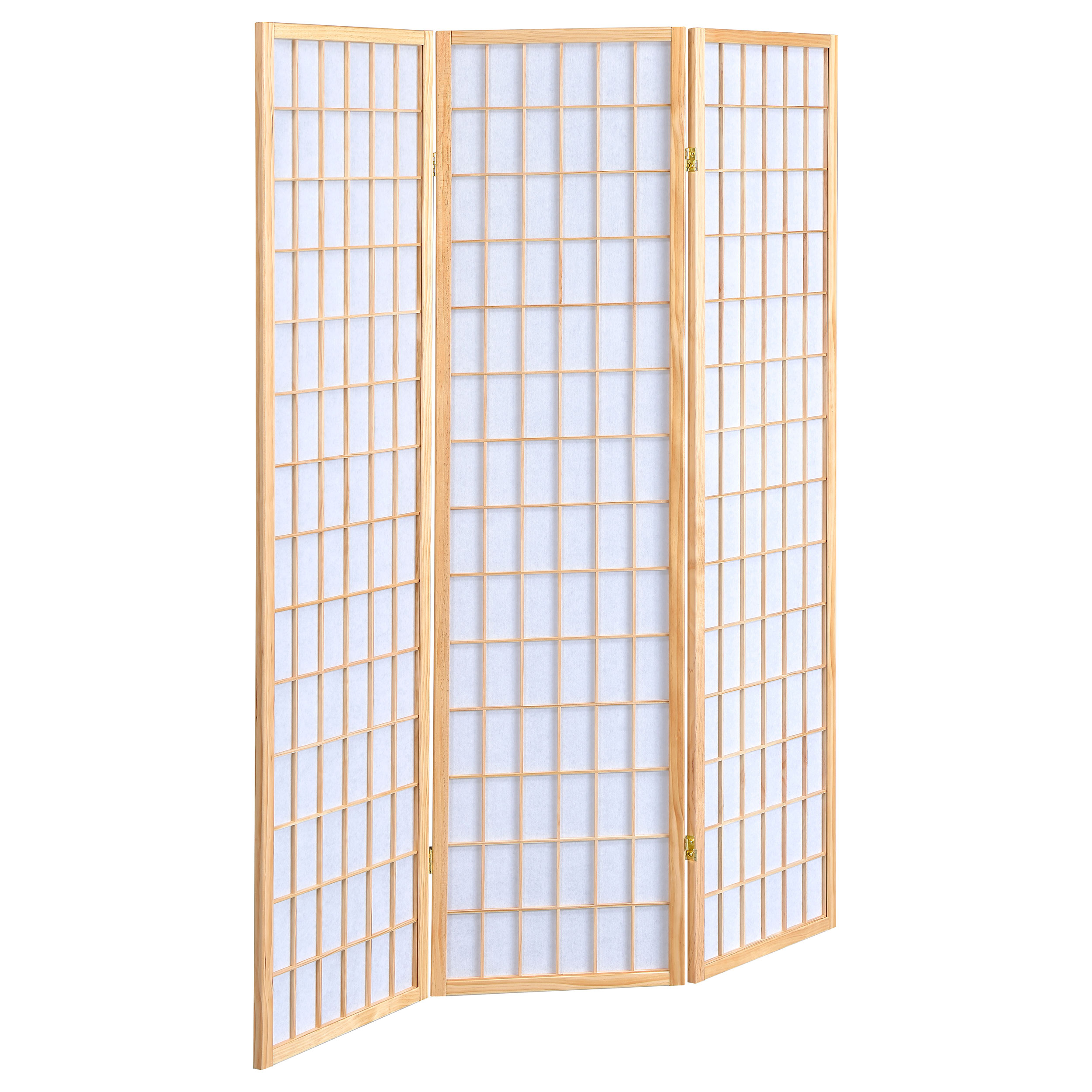 Coaster Furniture Carrie Natural White 3 Panel Folding Screen