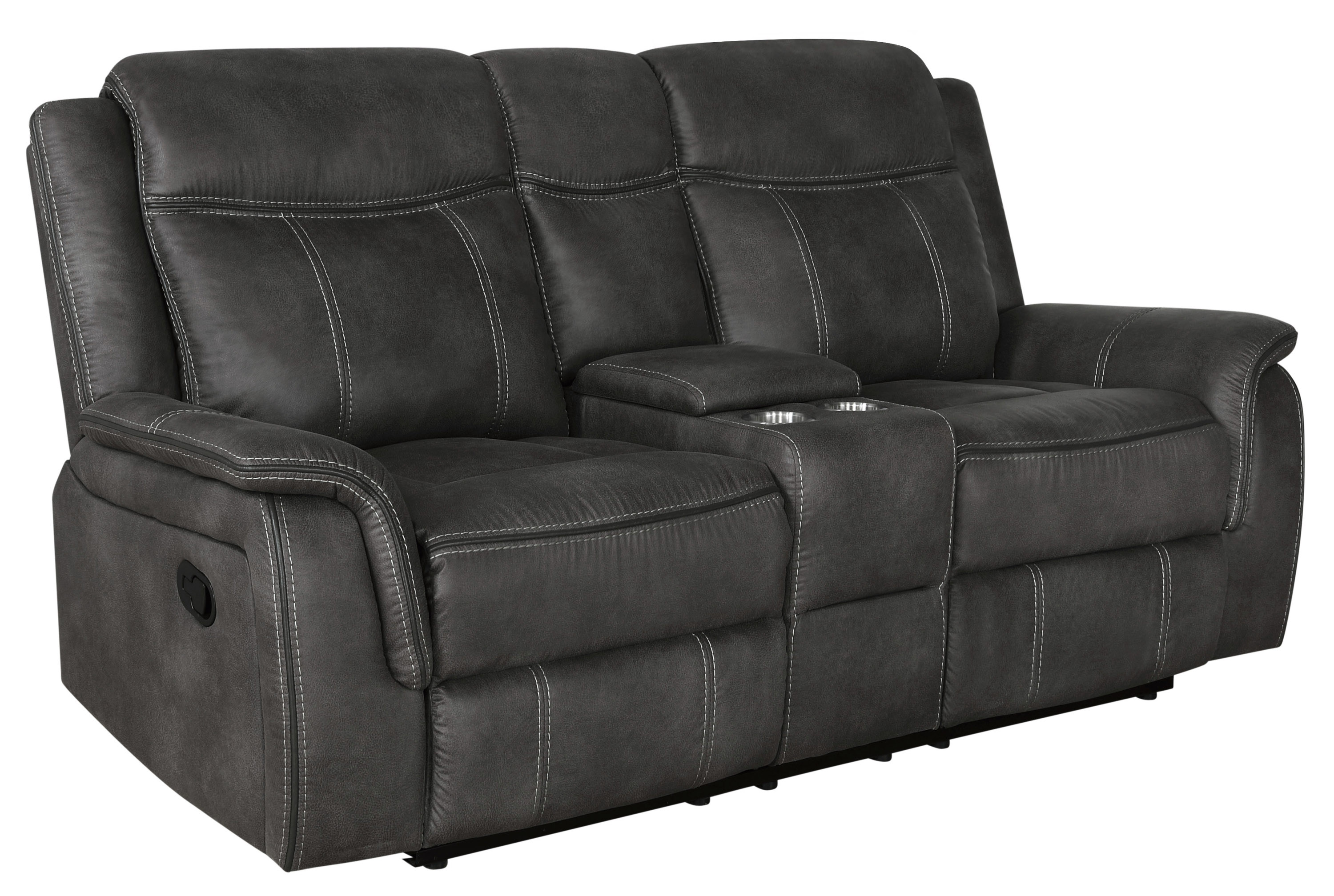 Coaster Furniture Lawrence Charcoal Motion Loveseat