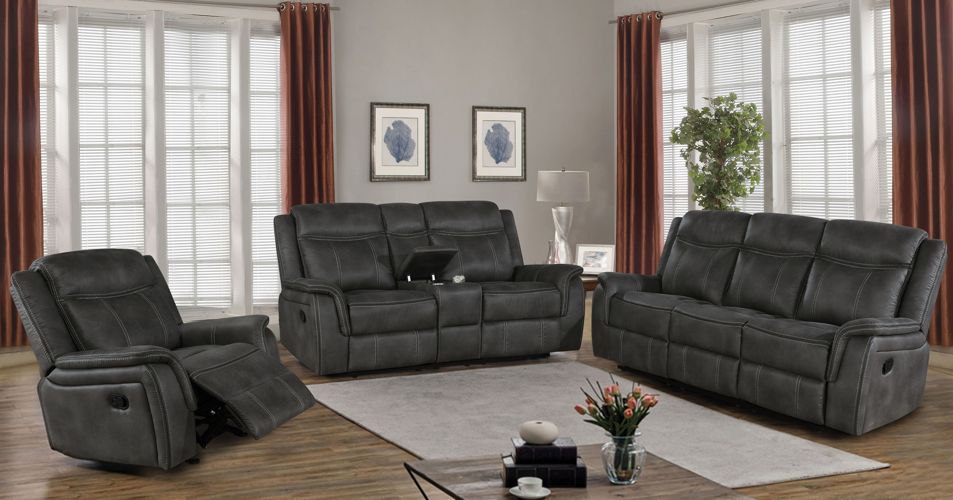 Coaster Fine Furniture Lawrence Motion Loveseat - Thumbnail 4