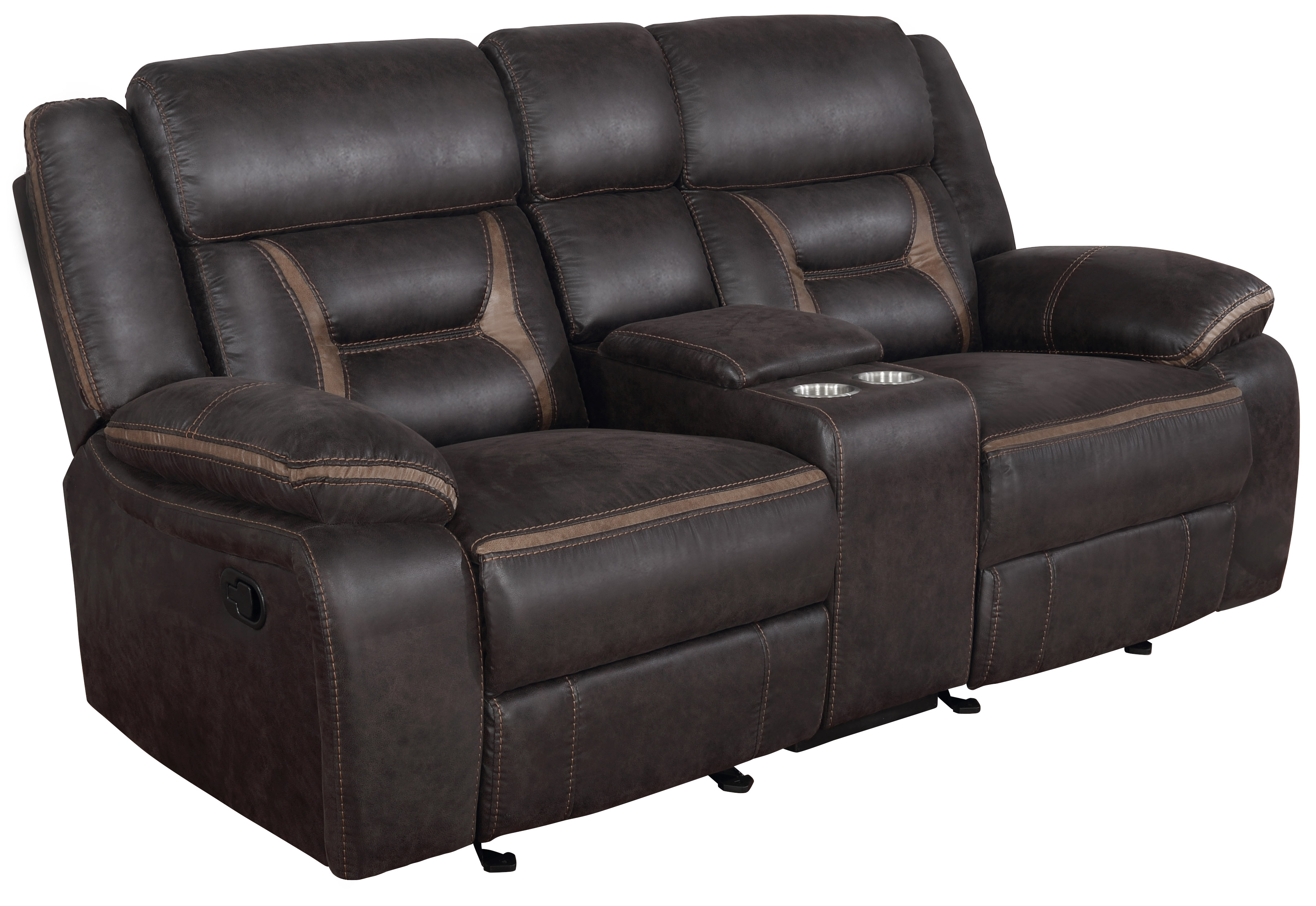 Greer Upholstered Motion Reclining Loveseat Brown
