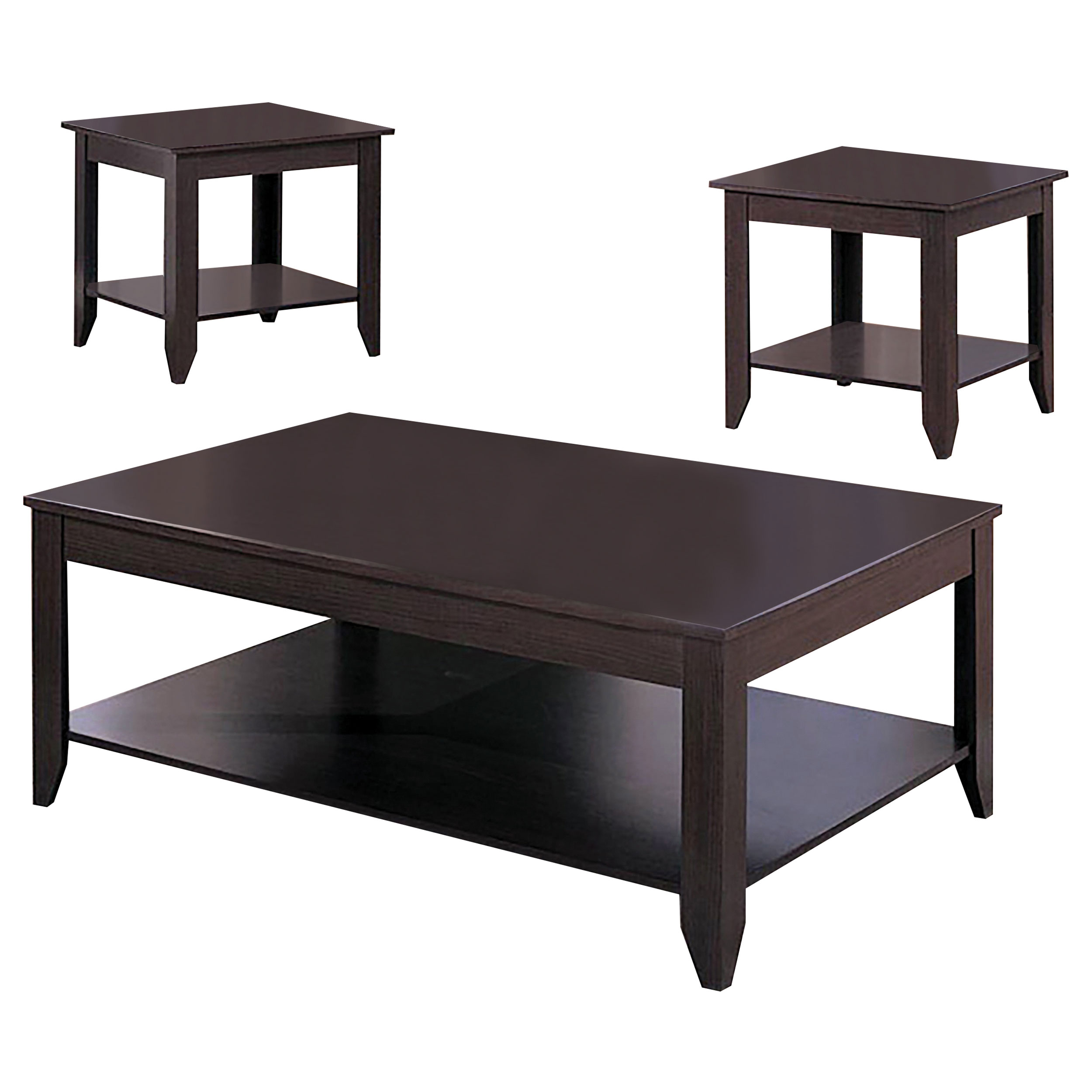Coaster Furniture Brooks Cappuccino 3pc Coffee Table Set