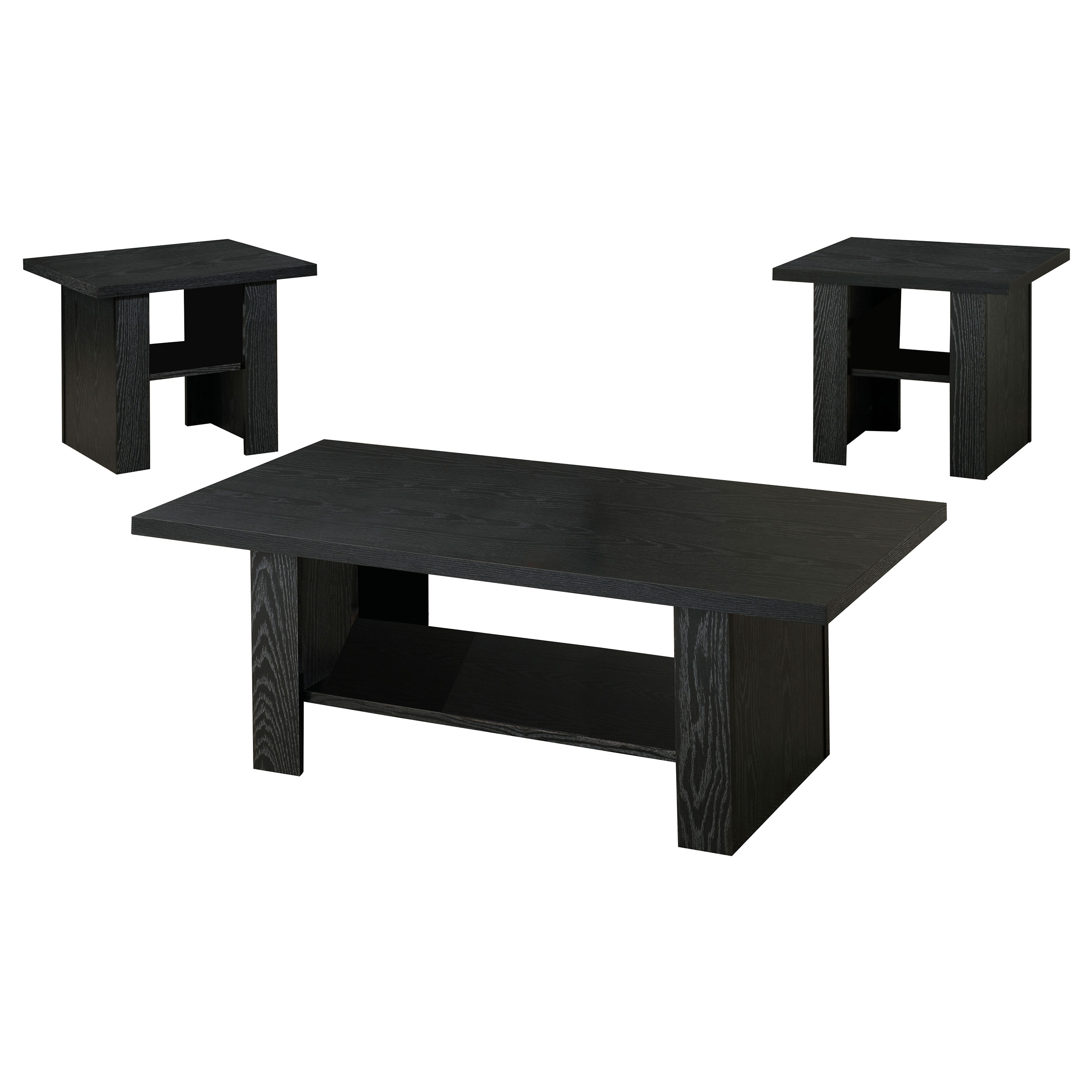 Coaster Furniture Rodez Black Oak 3pc Coffee Table Set