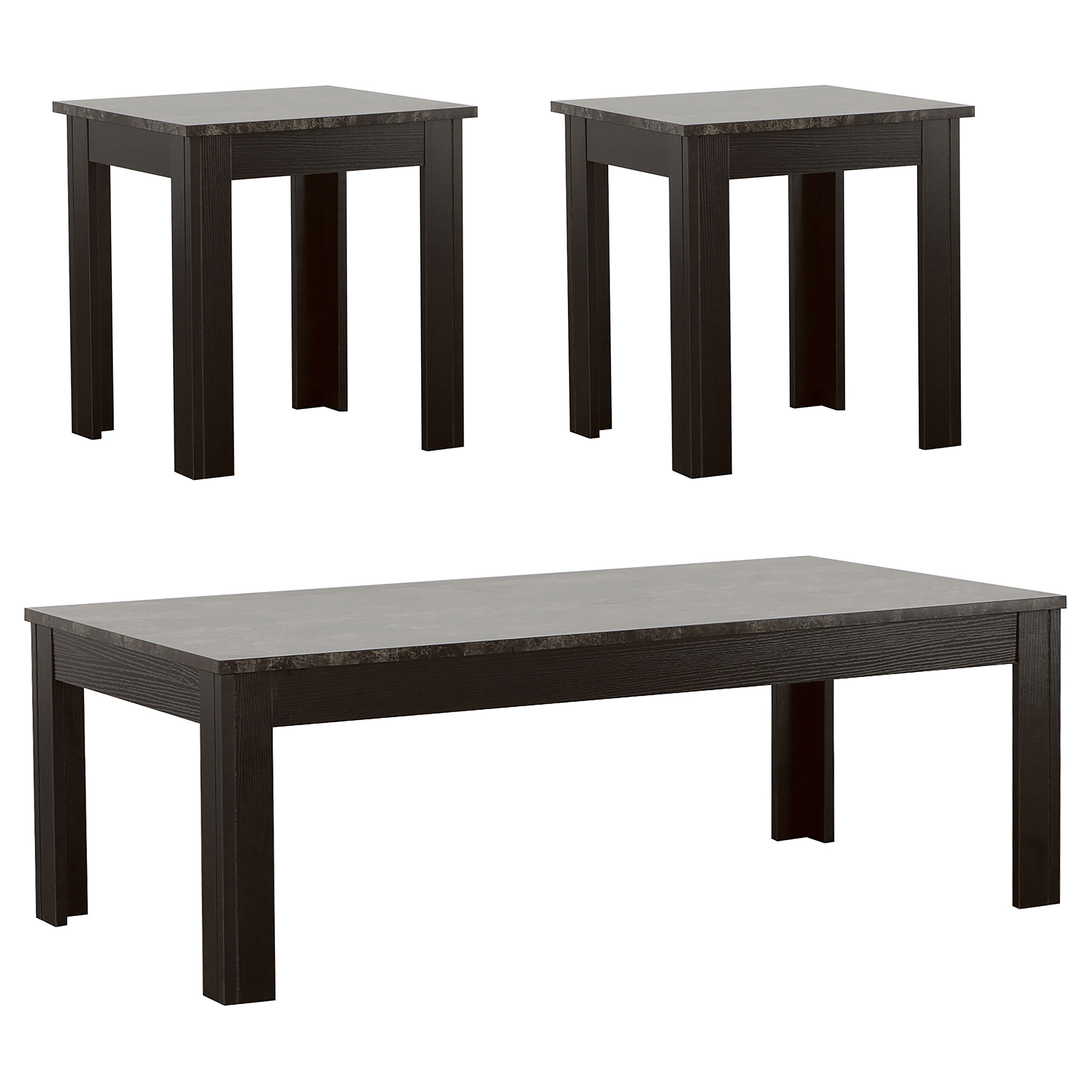 Coaster Furniture Rhodes Grey Black 3pc Coffee Table Set
