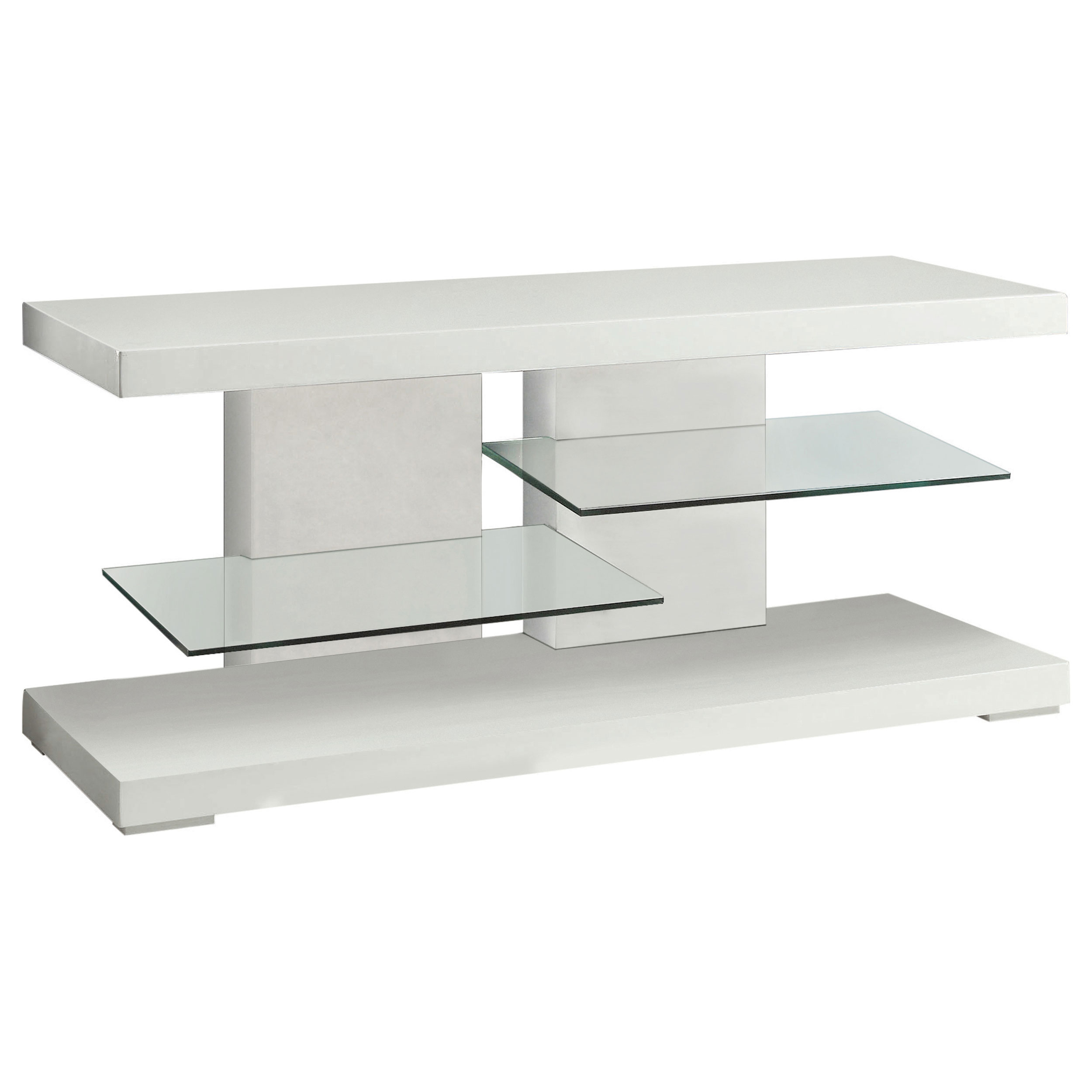 Coaster Furniture Cogswell Glossy White 2 Shelf TV Stand