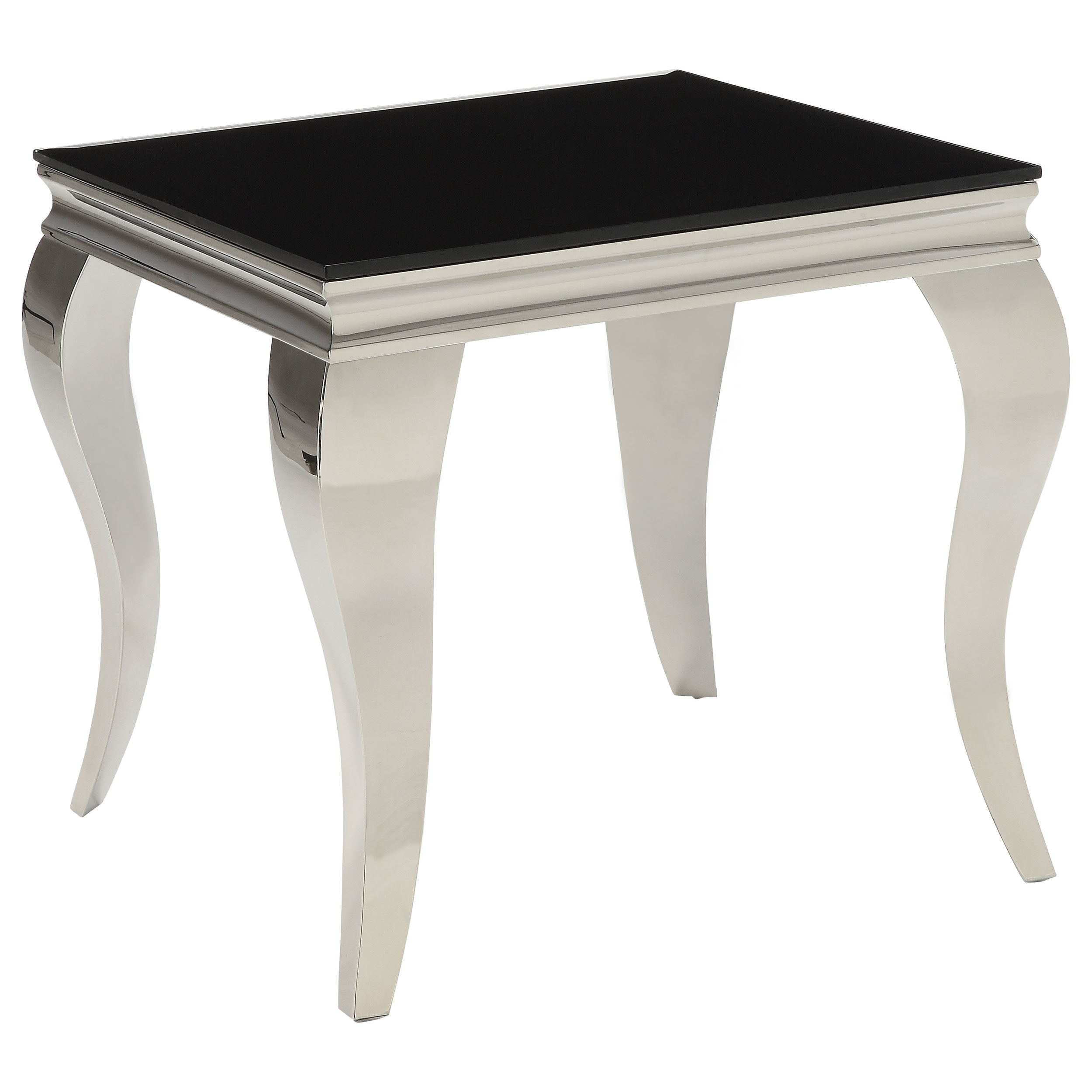 Coaster Furniture Carone Black Silver Square End Table