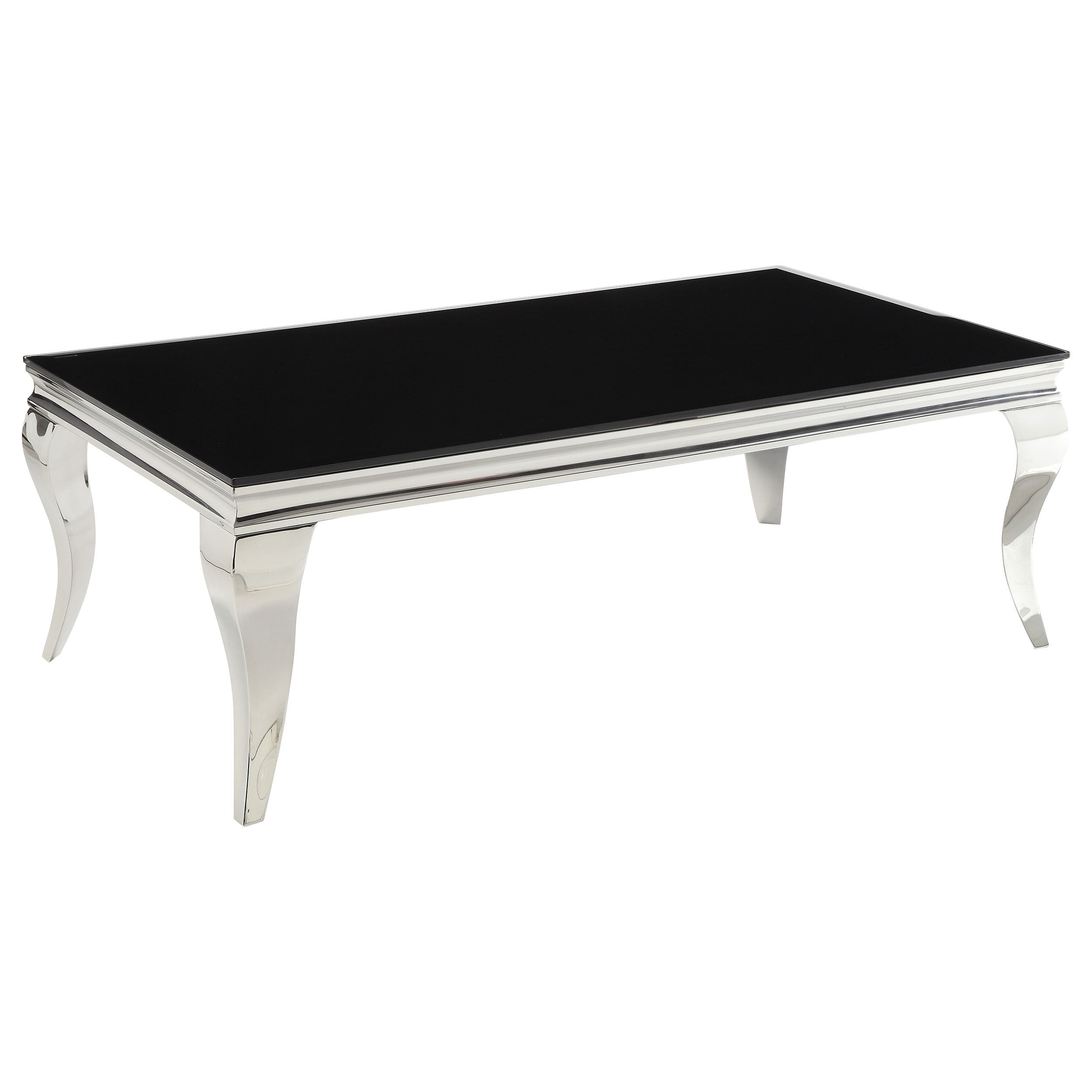 Coaster Furniture Carone Black Silver Rectangular Coffee Table