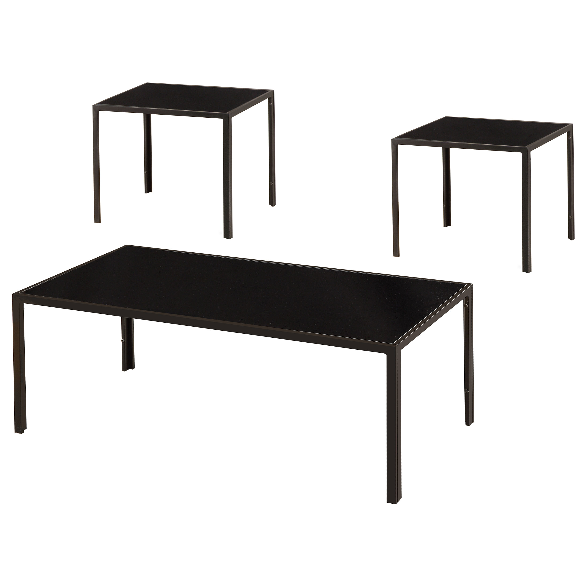 Coaster Furniture Brock Black 3pc Coffee Table Set